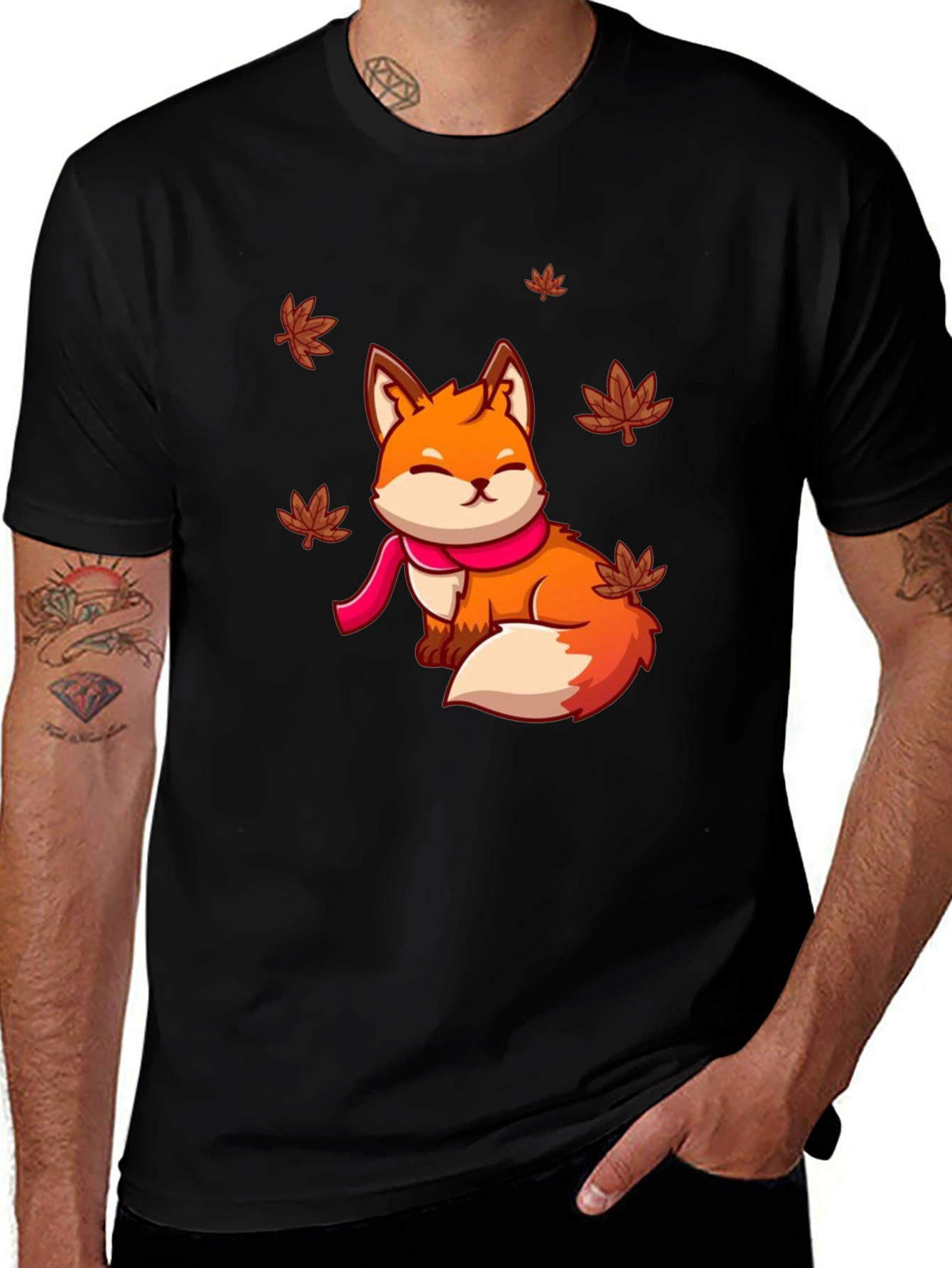 Variant 29 of Cute Fox Autumn T-Shirt - Unisex Graphic Tee