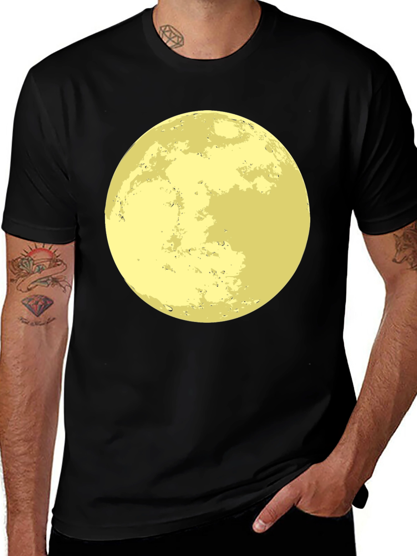 Variant 12 of Moon Graphic Black T-Shirt - Lunar Celestial Tee
