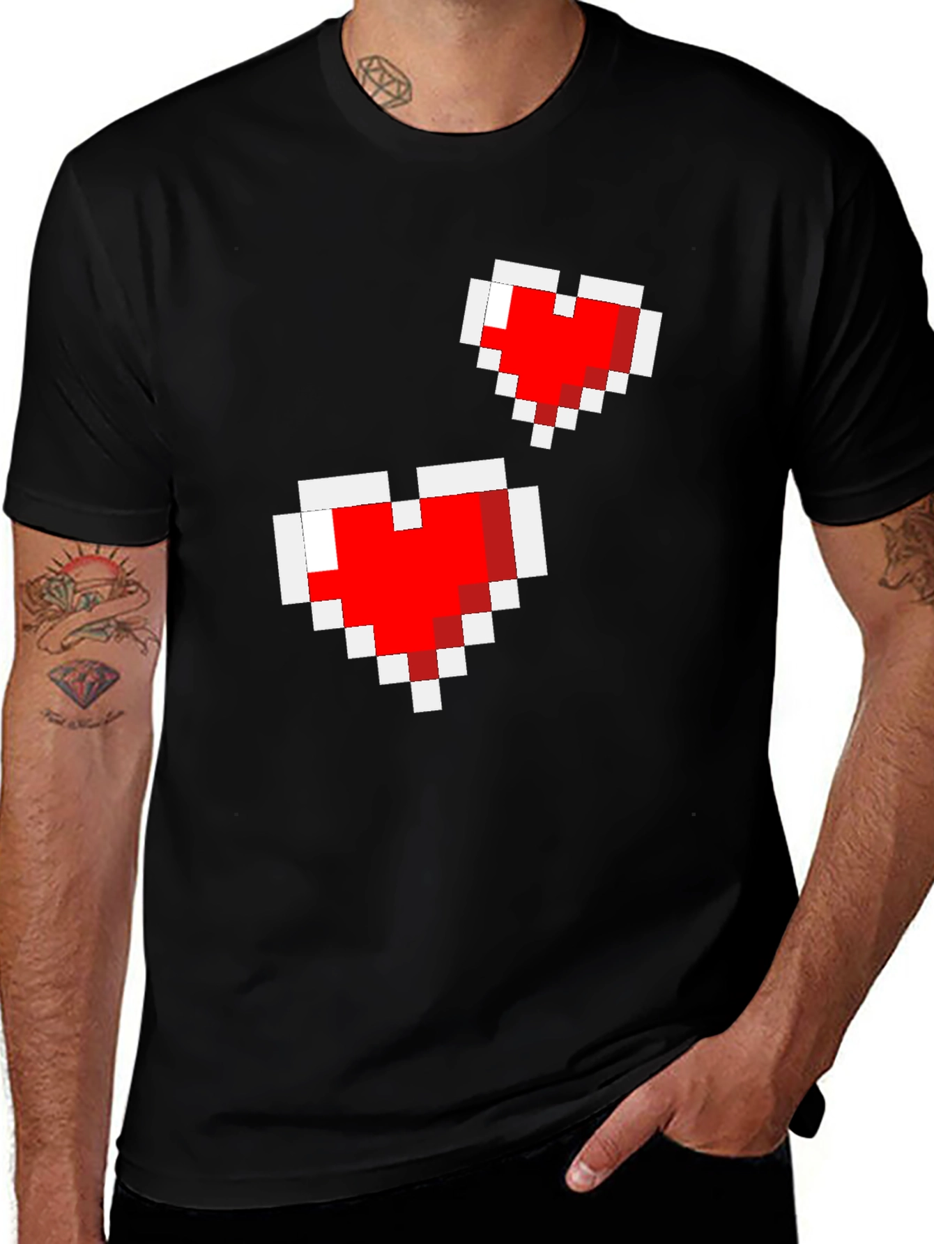 Variant 16 of Pixel Heart Black T-Shirt