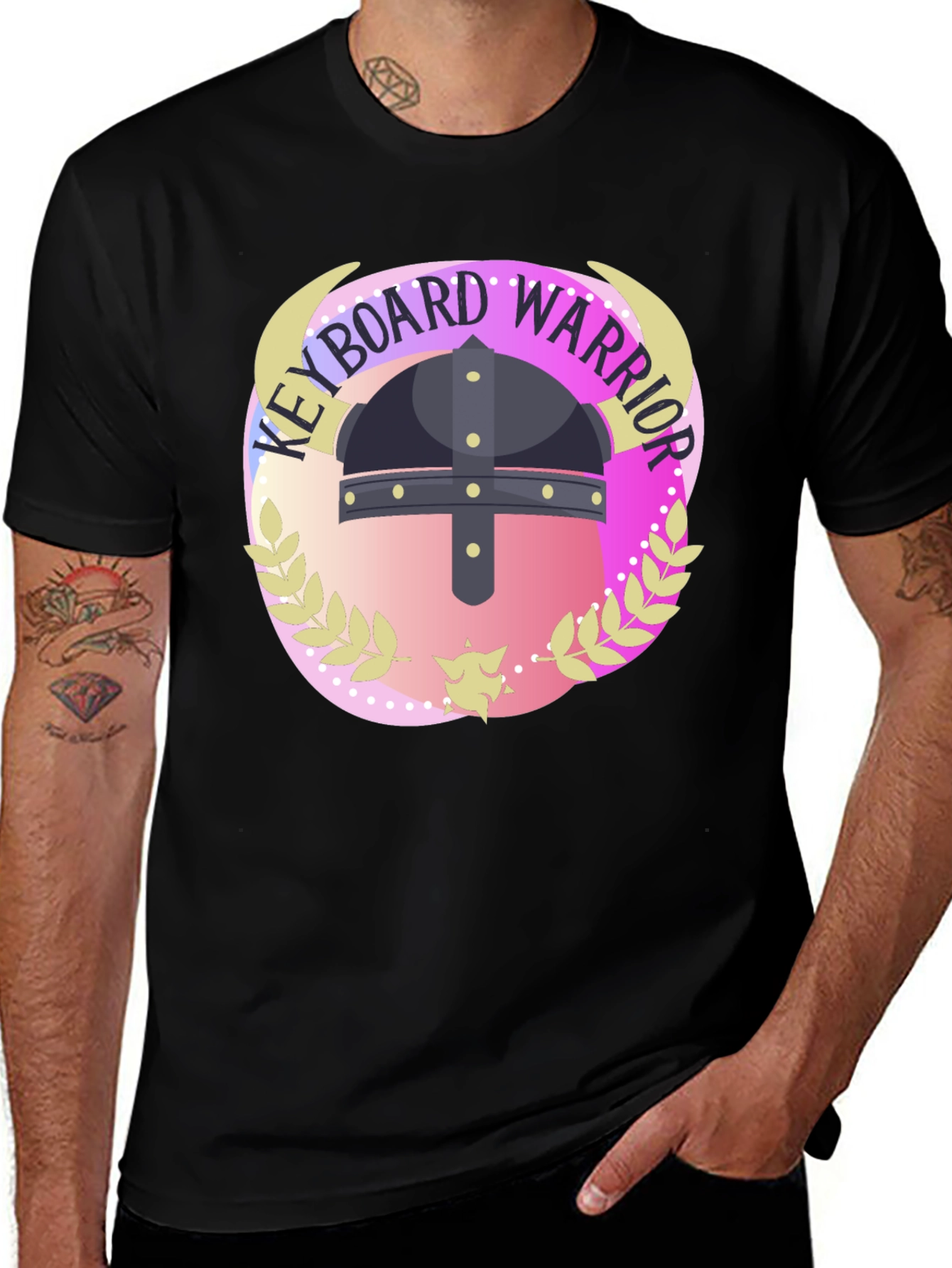 Variant 2 of Keyboard Warrior Graphic Tee - Black