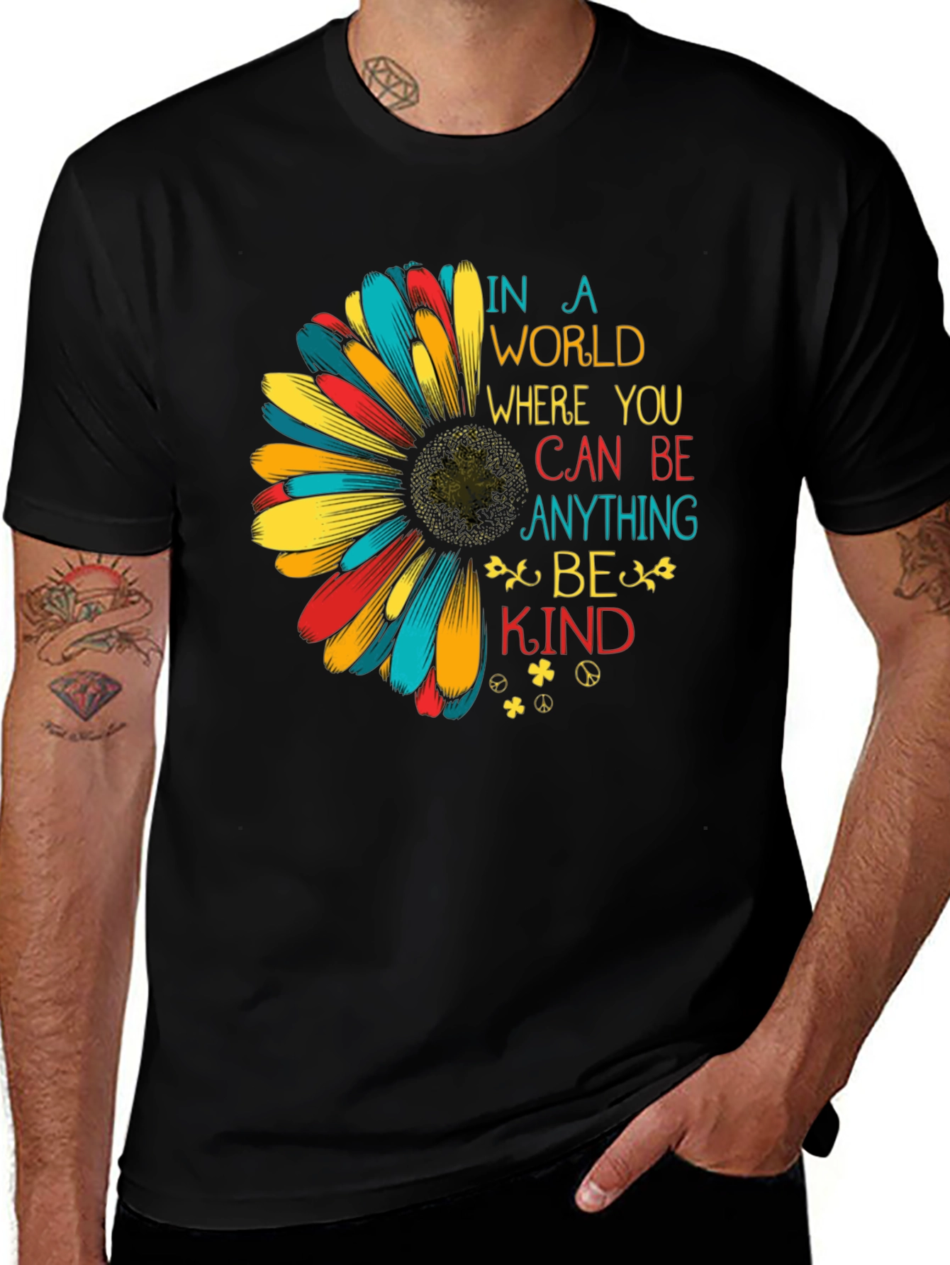 Variant 5 of Be Kind T-Shirt - Sunflower Graphic Tee
