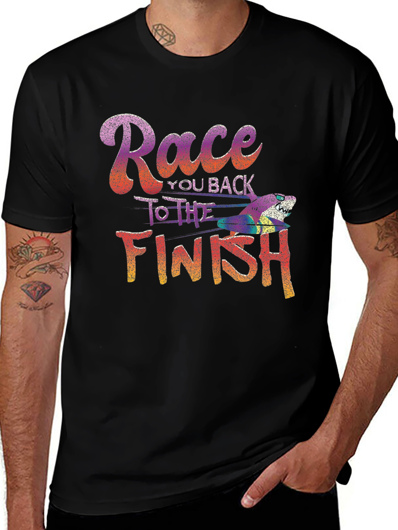 Variant 24 of Race You Back to the Finish T-Shirt