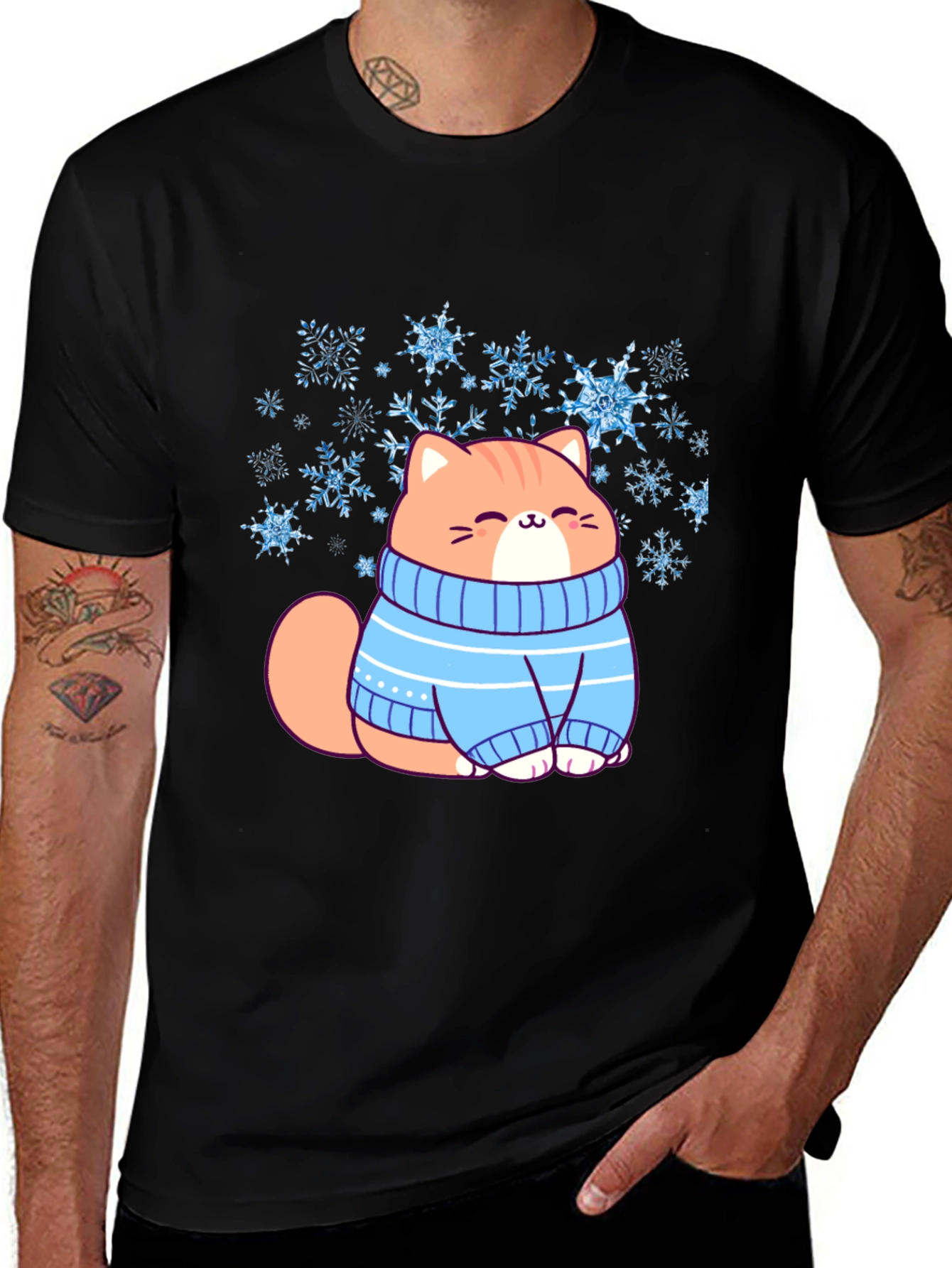 Variant 26 of Cat in Sweater Graphic T-Shirt