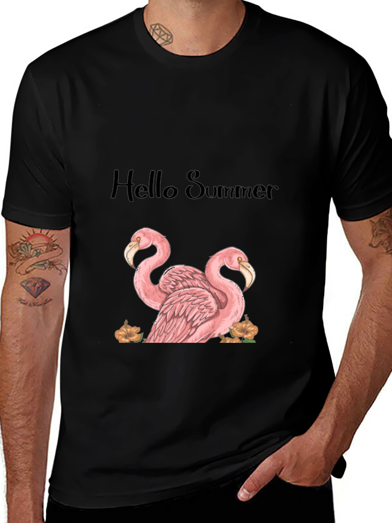 Variant 23 of Hello Summer Flamingo Graphic Tee