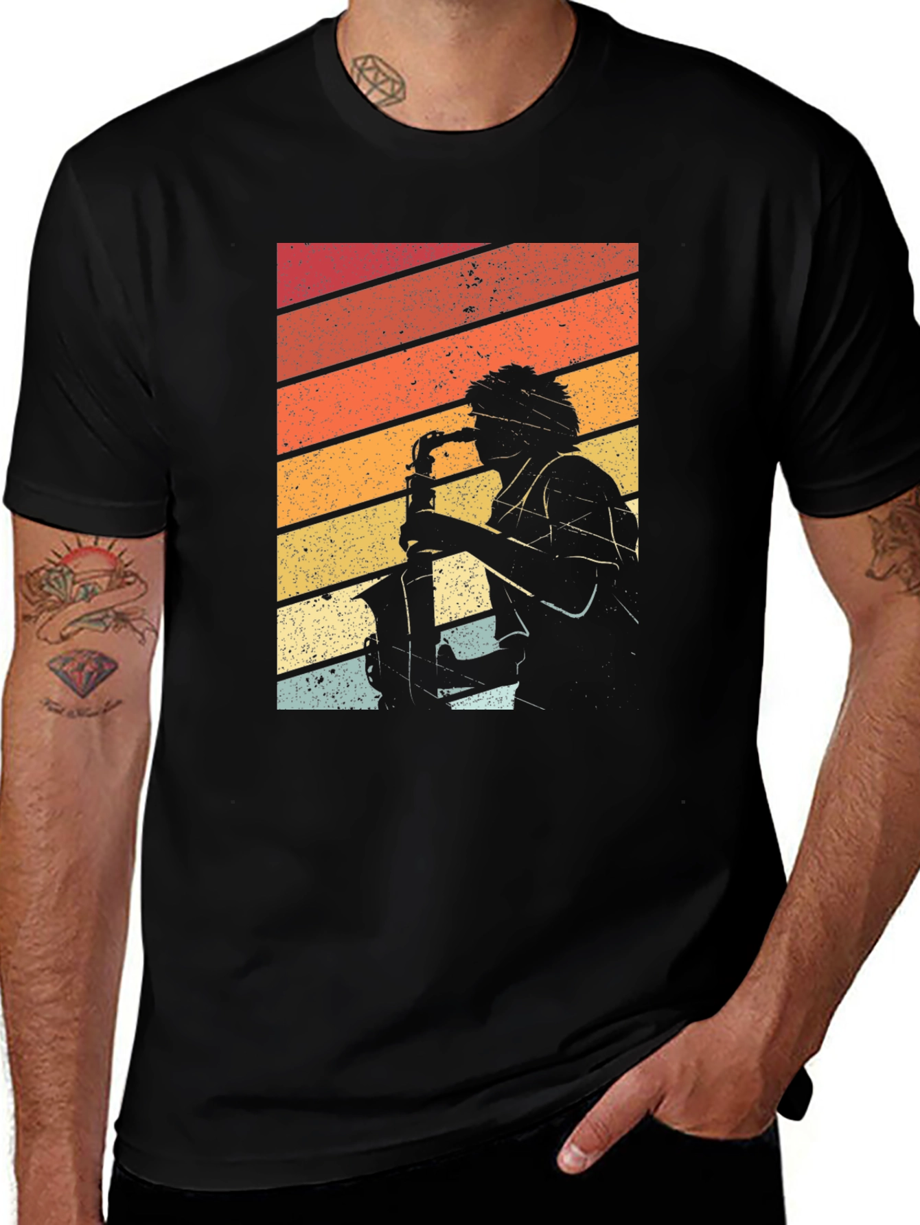 Variant 5 of Retro Saxophone Player T-Shirt - Vintage Style
