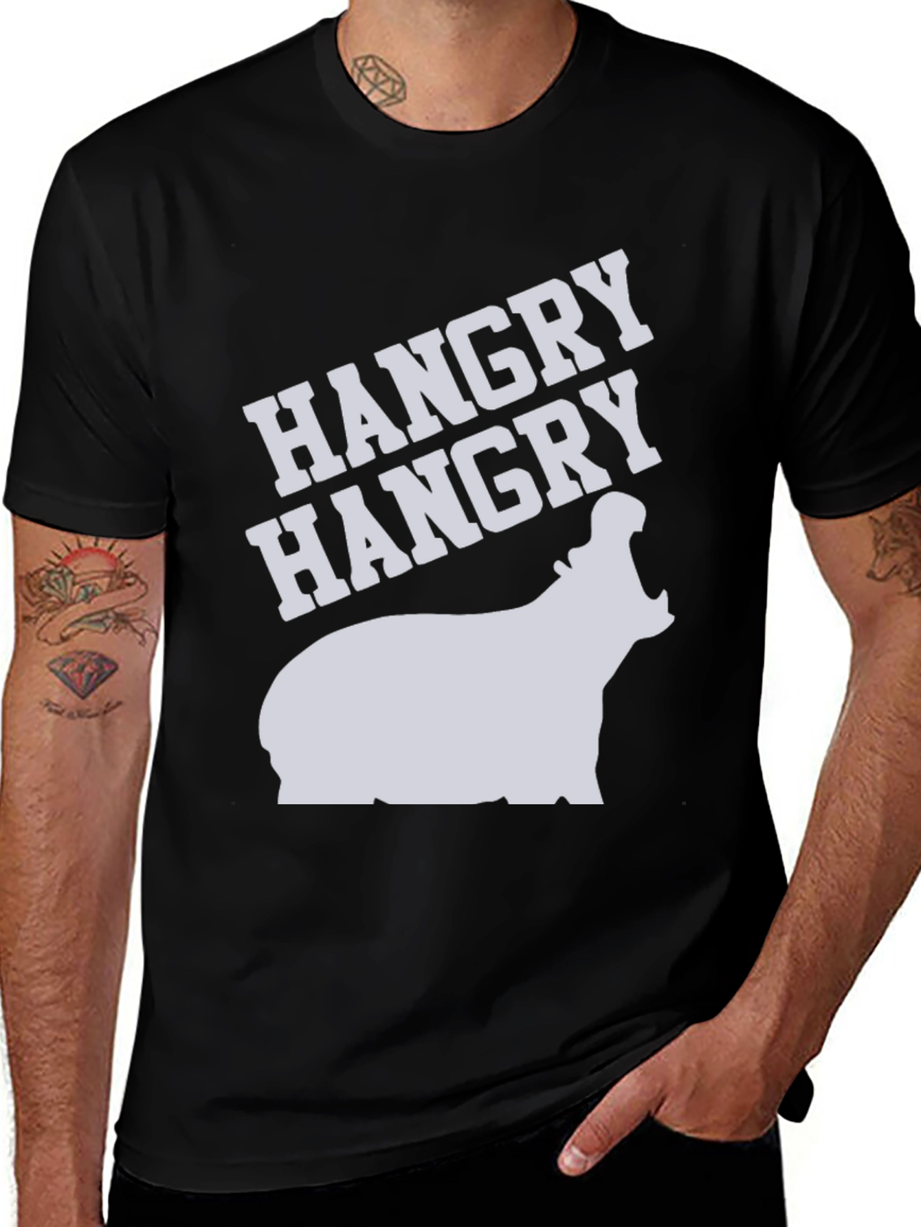 Variant 21 of Hangry Hippo T-Shirt - Funny Graphic Tee
