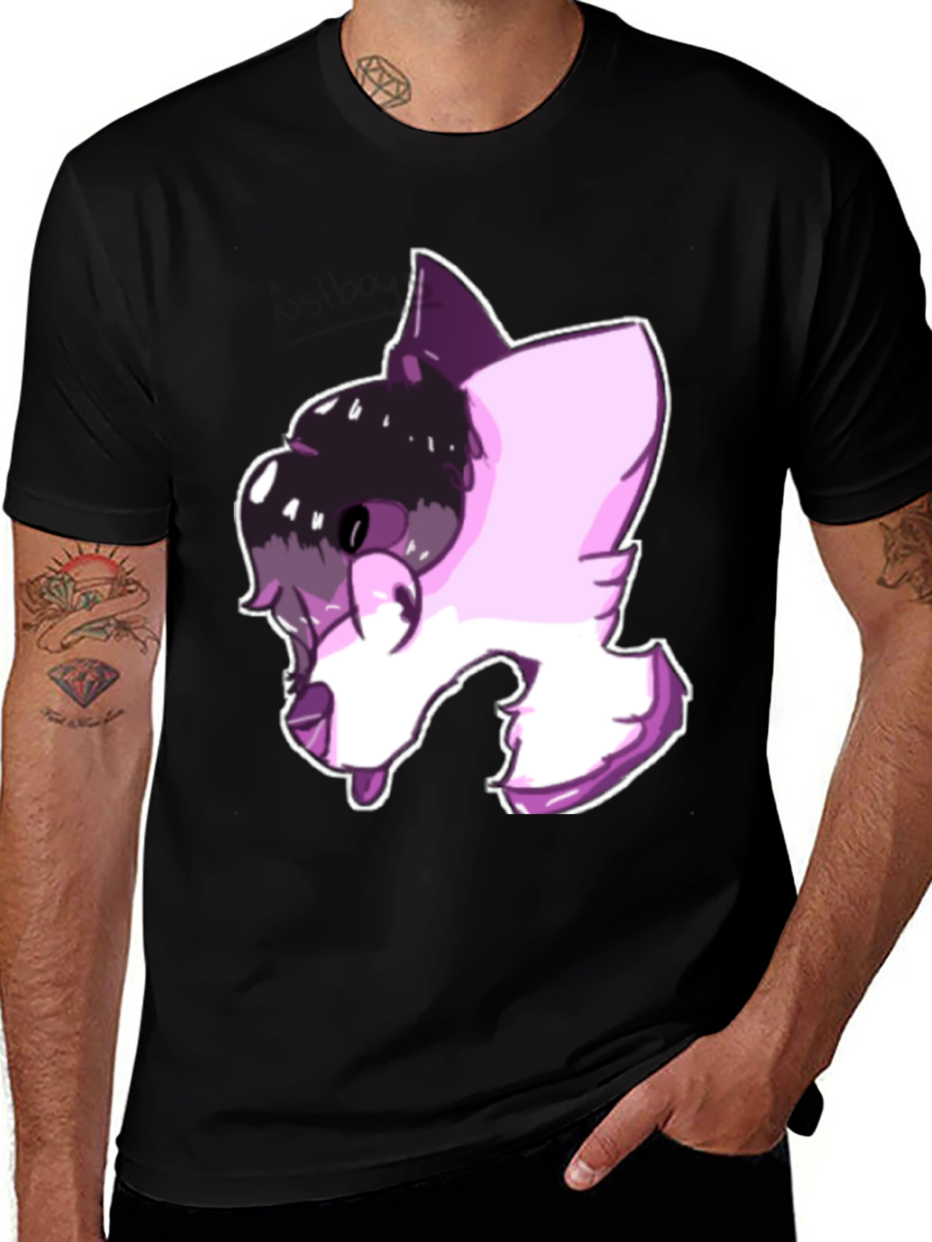 Variant 23 of Cool Furry Art Black T-Shirt