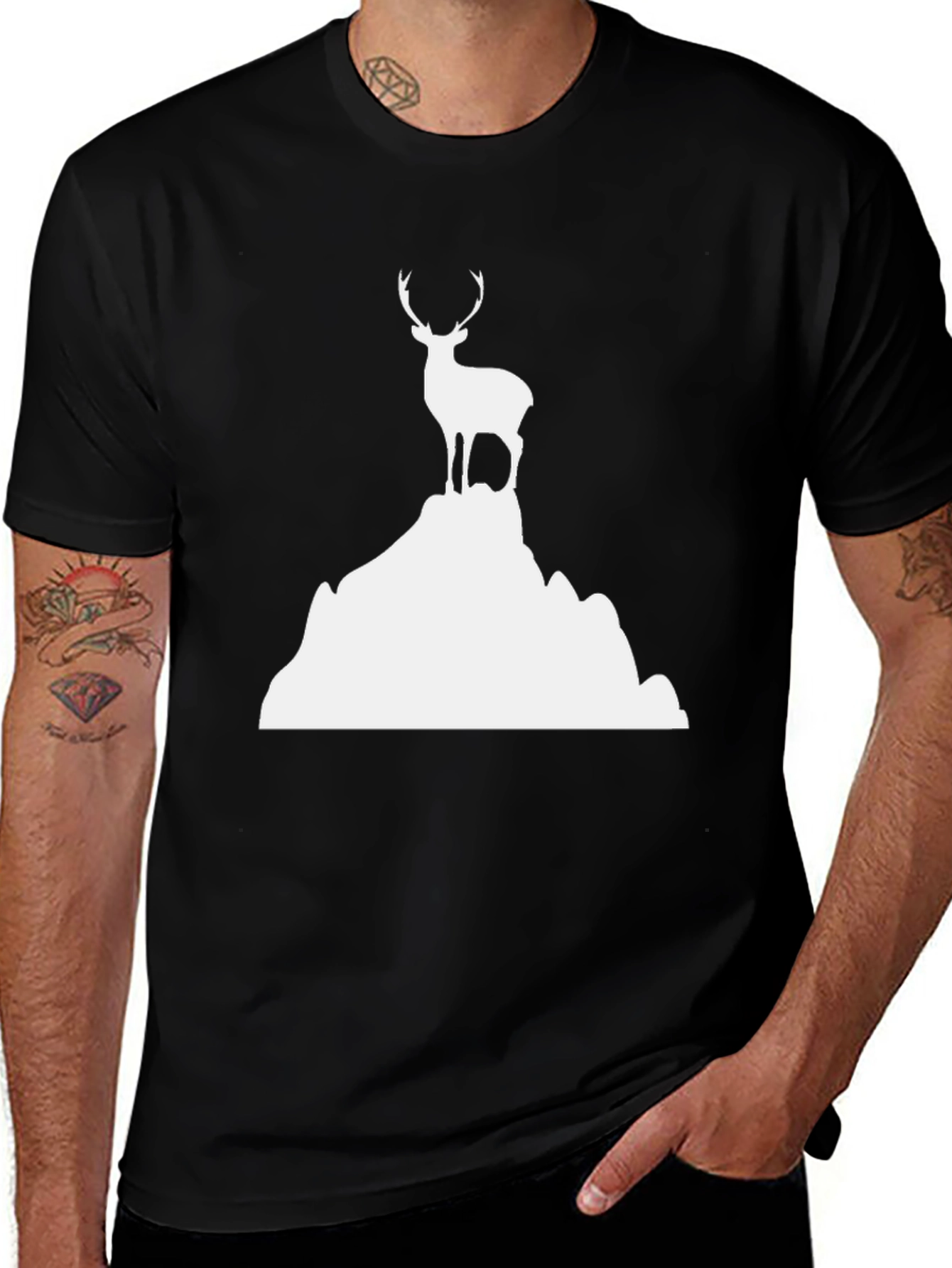 Variant 9 of Deer Mountain Graphic Tee - Black Unisex