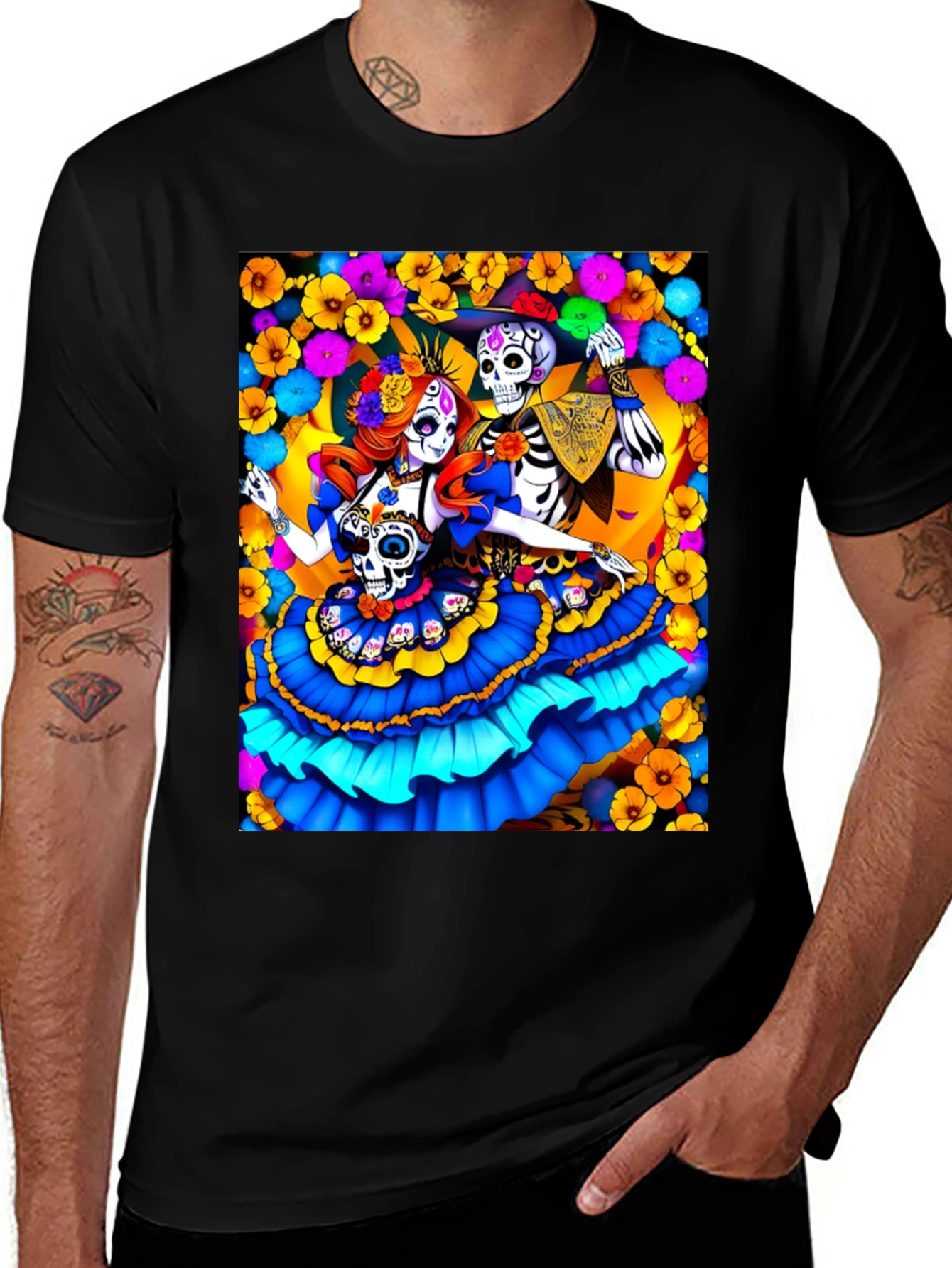 Day of the Dead Skeleton Couple T-Shirt