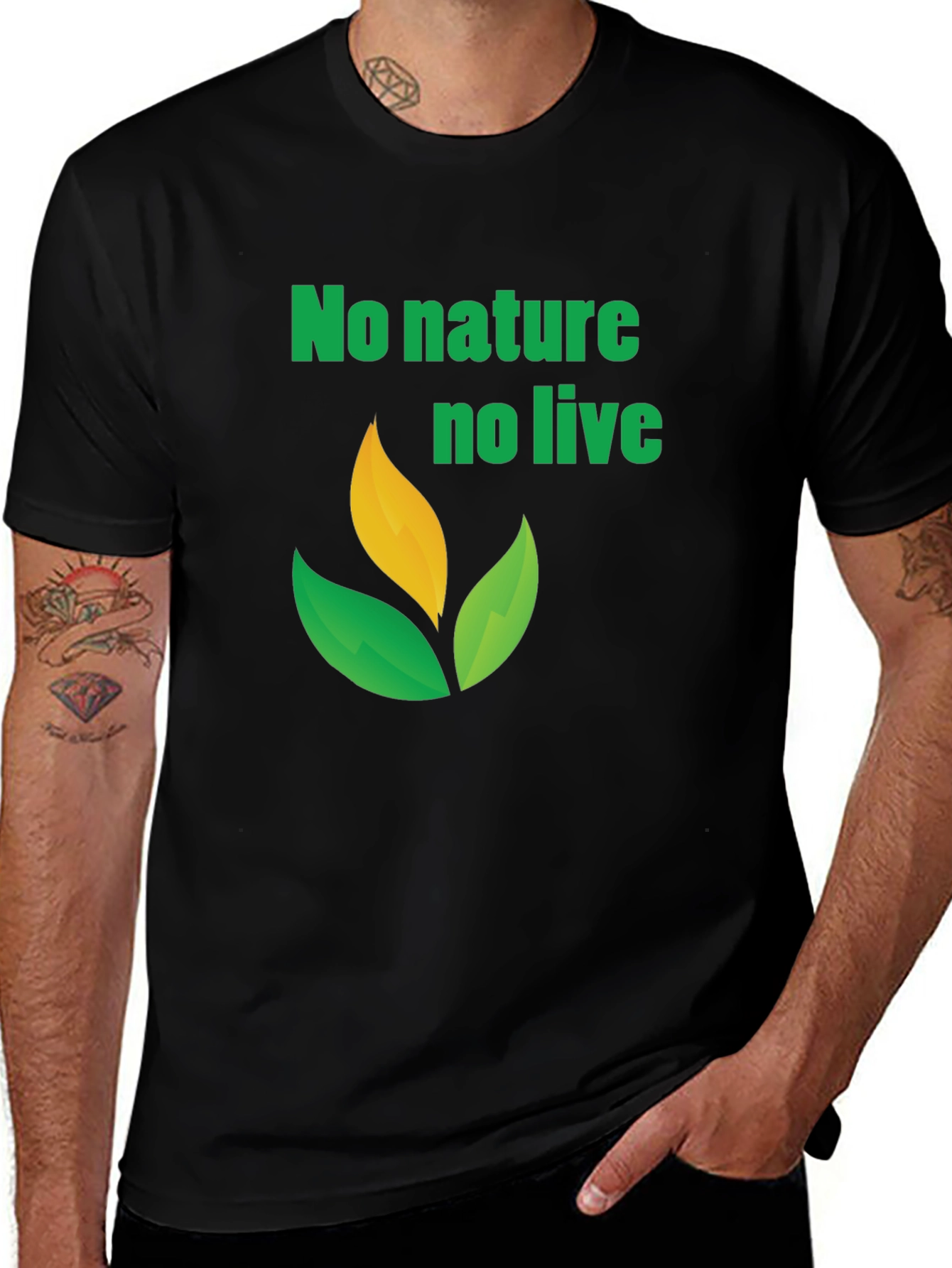 Variant 28 of Eco-Friendly 'No Nature No Life' Graphic Tee