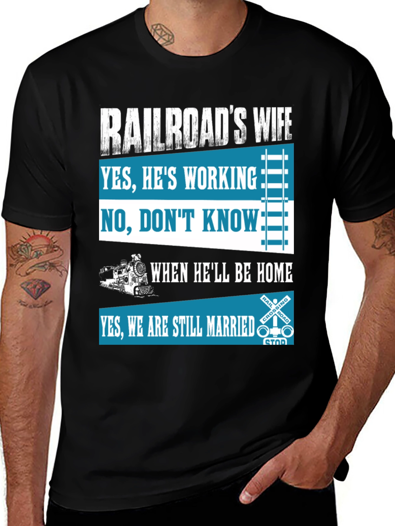 Railroad's Wife T-Shirt - Humorous Train Lover Tee
