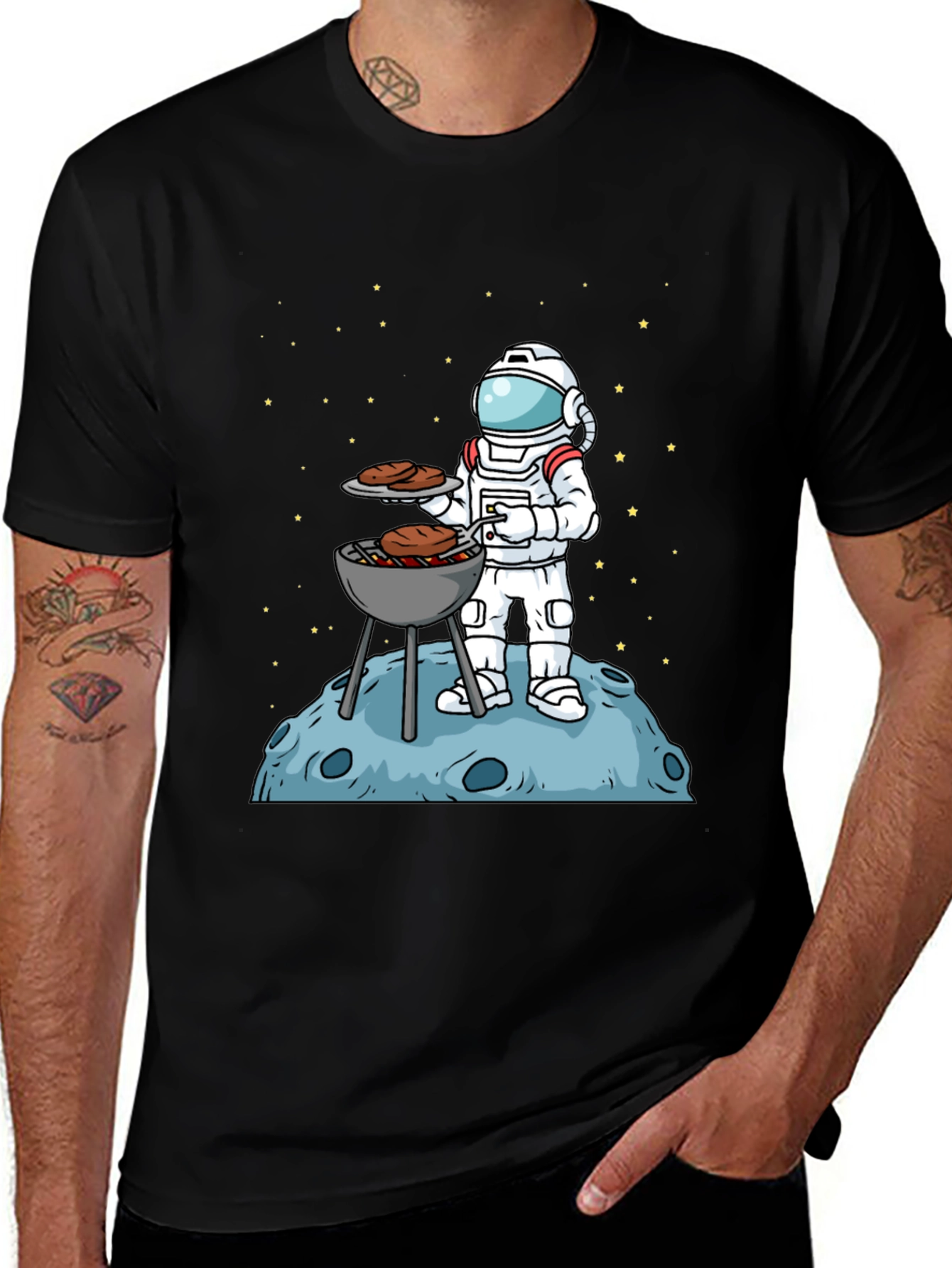 Variant 14 of Astronaut BBQ T-Shirt - Outer Space Grill Master