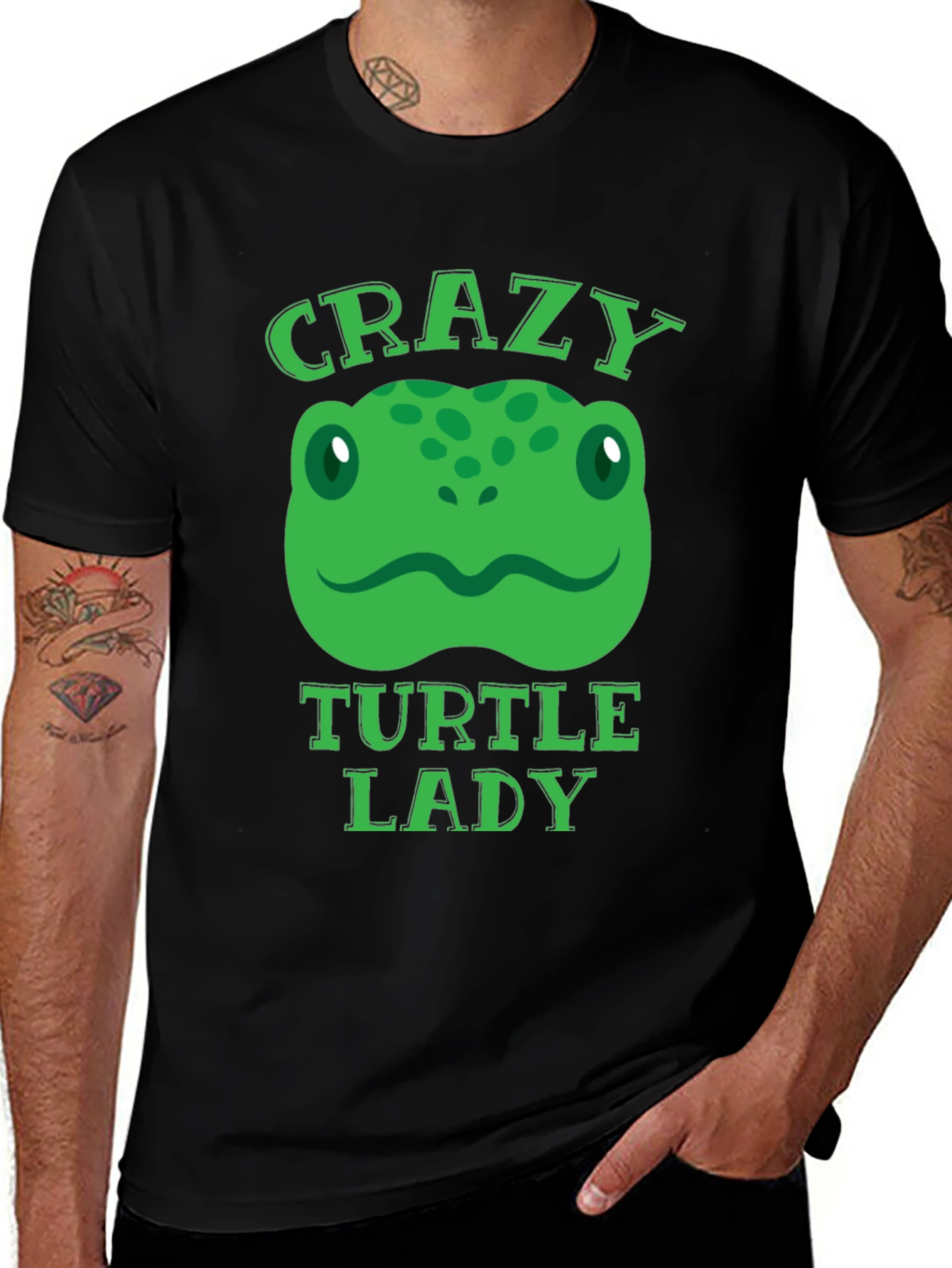 Variant 19 of Crazy Turtle Lady T-Shirt - Fun Graphic Tee
