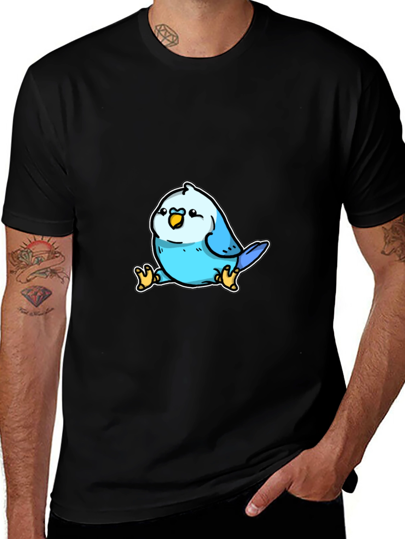 Variant 8 of Cute Blue Bird Cartoon Graphic T-Shirt