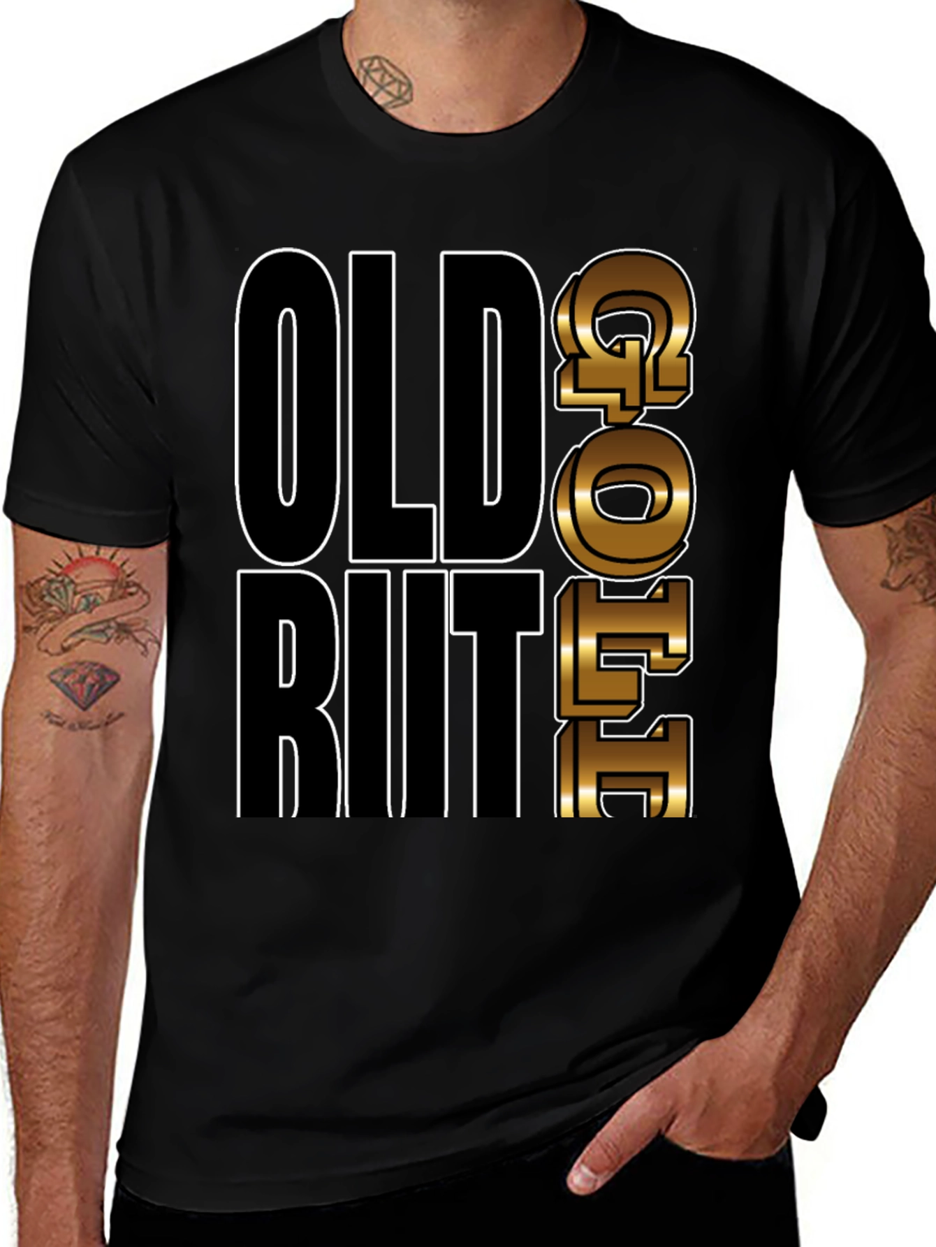Variant 17 of Old but Gold T-Shirt, Men's Black Graphic Tee