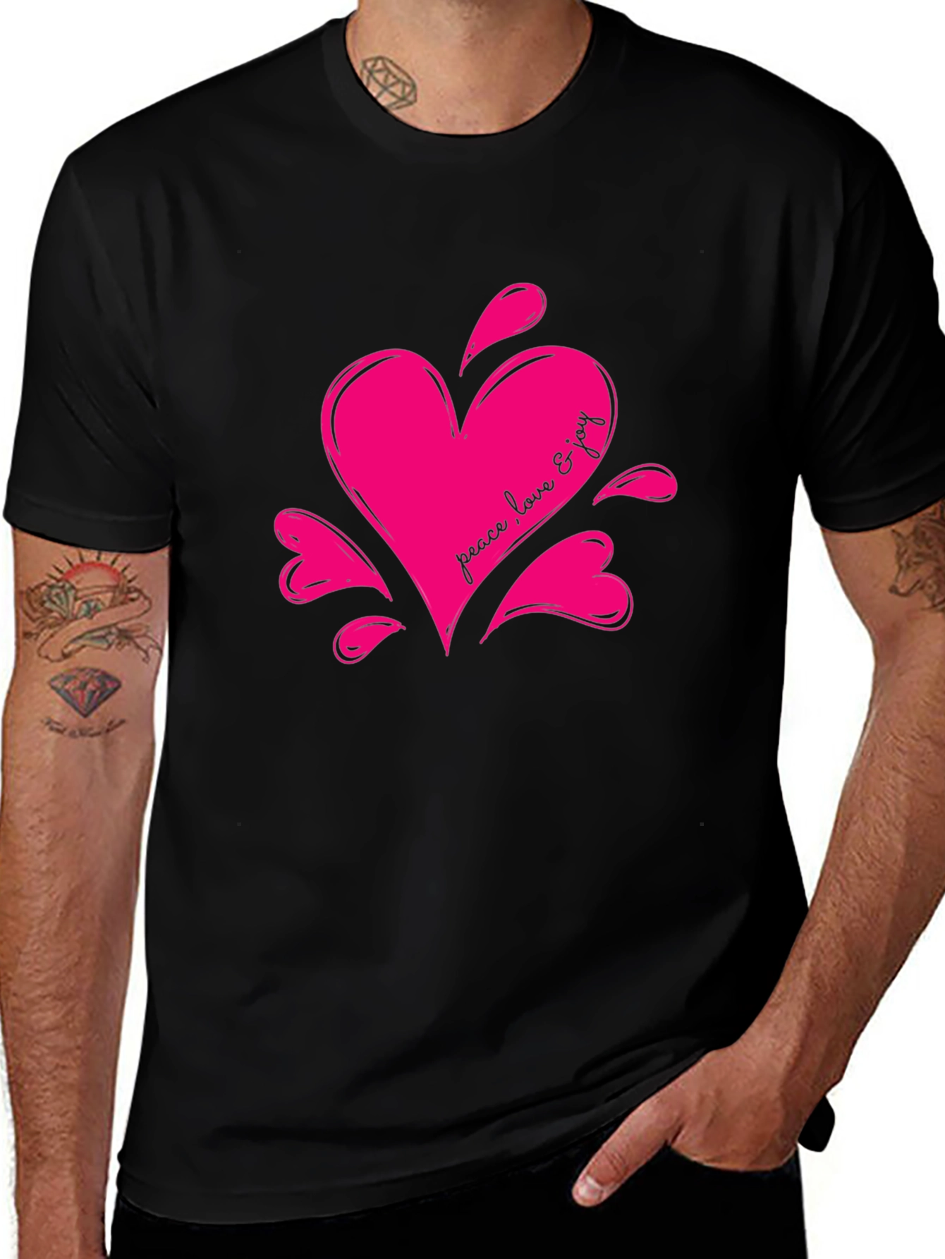 Variant 9 of Peace Love Joy Heart T-Shirt