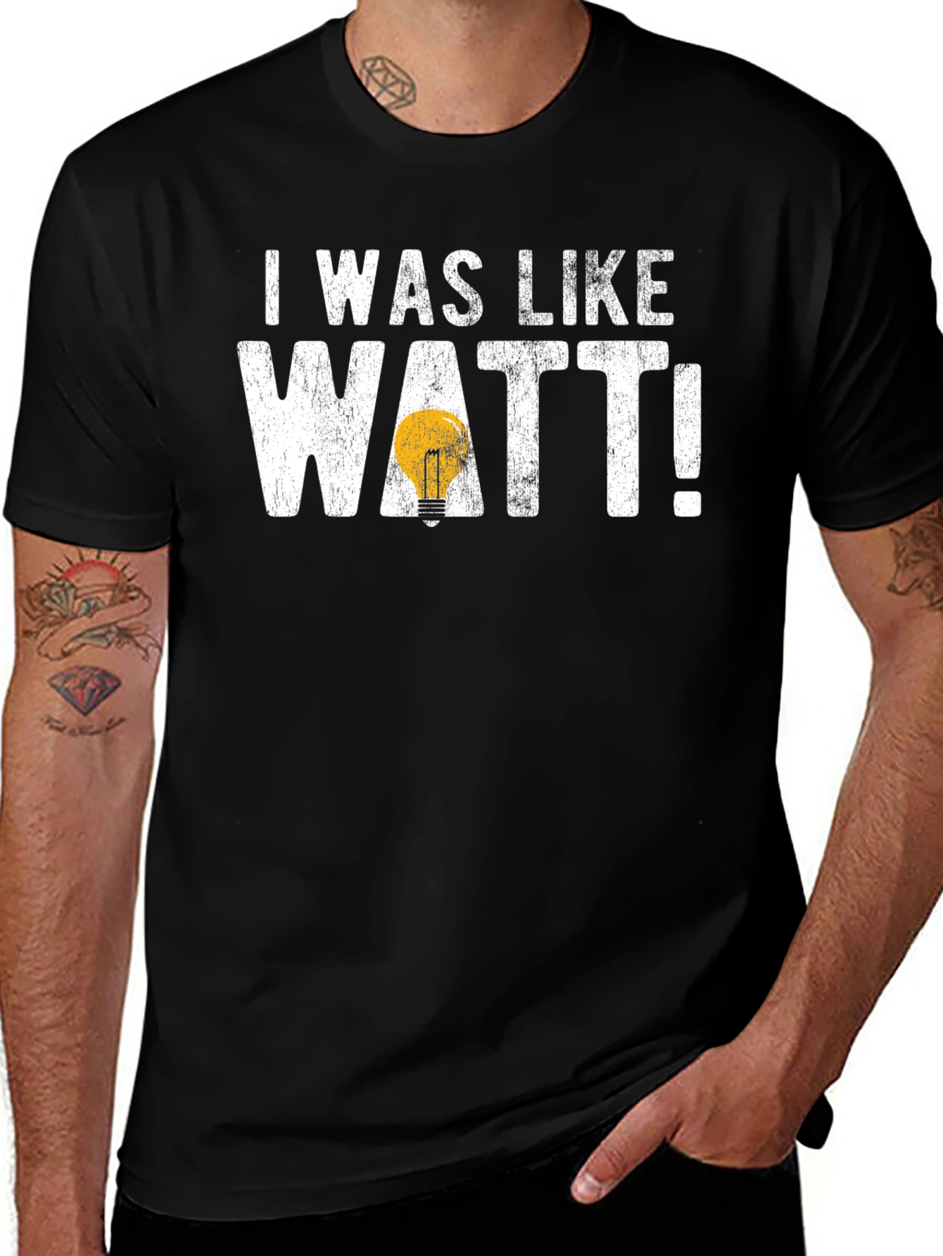 Variant 2 of I Was Like Watt Funny Light Bulb T-Shirt