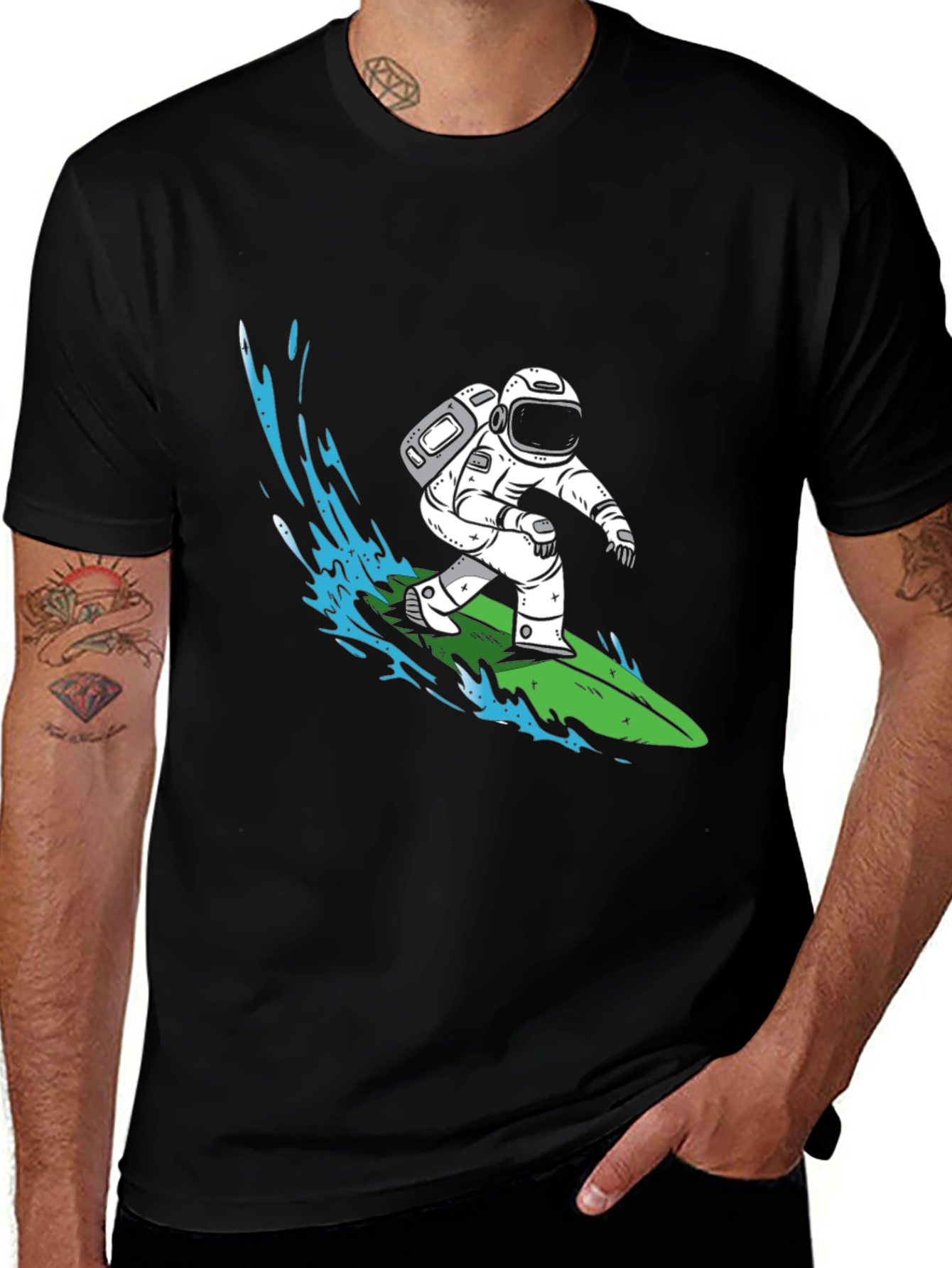 Variant 20 of Astronaut Surfing Graphic T-Shirt