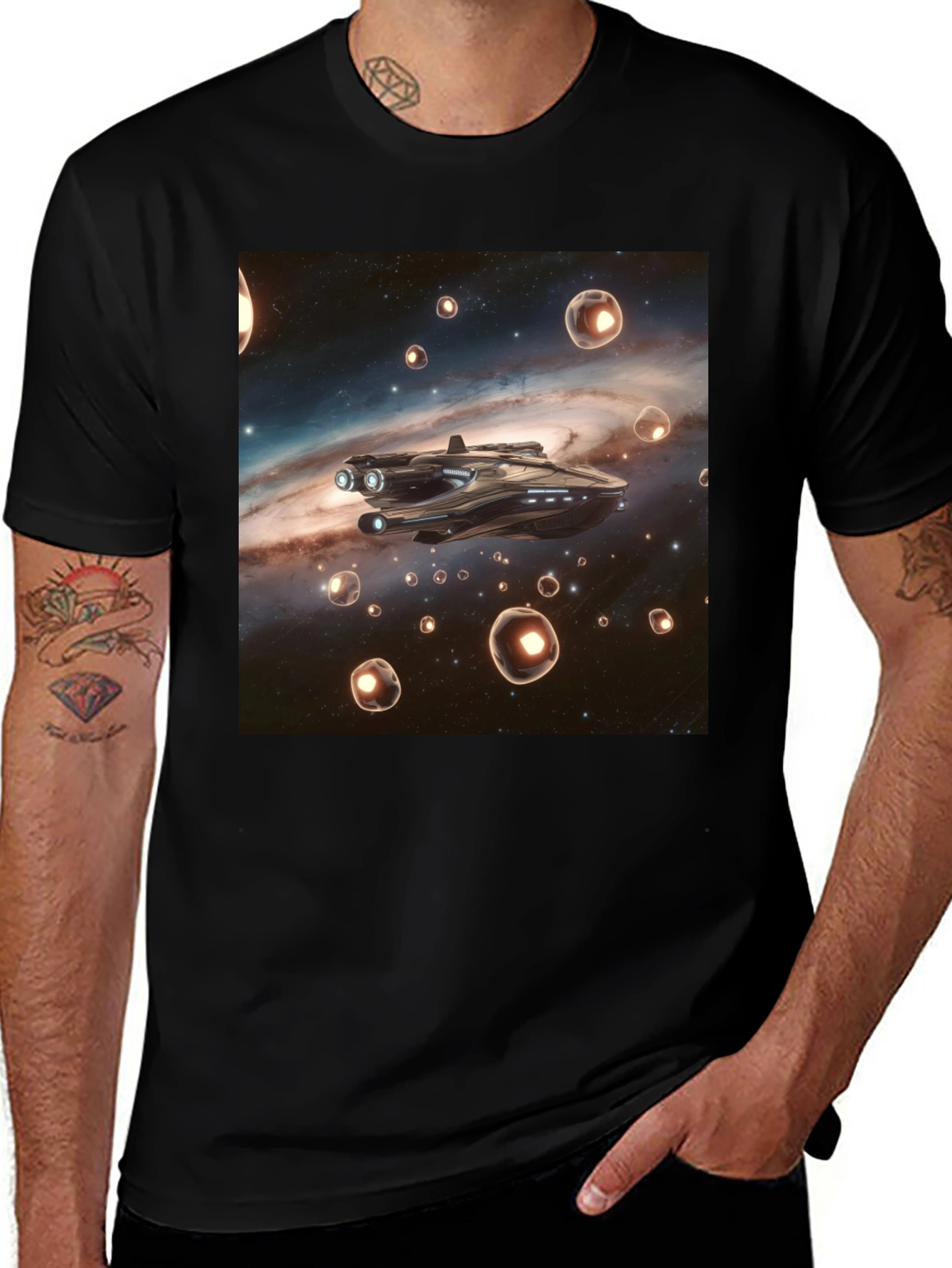Variant 28 of Sci-Fi Spaceship T-Shirt - Galaxy Explorer Tee