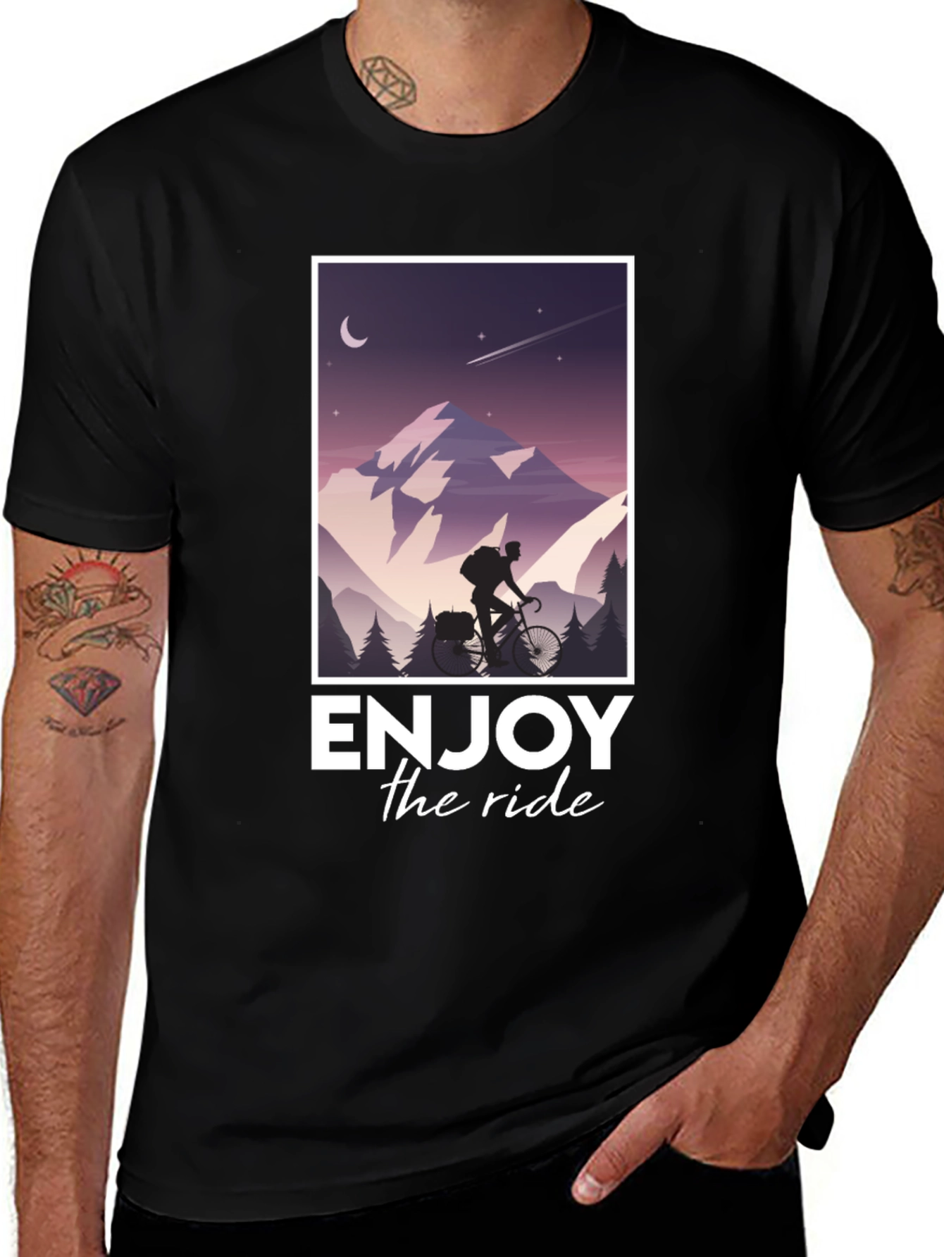 Variant 16 of Enjoy the Ride T-Shirt - Mountain Biking Adventure Tee