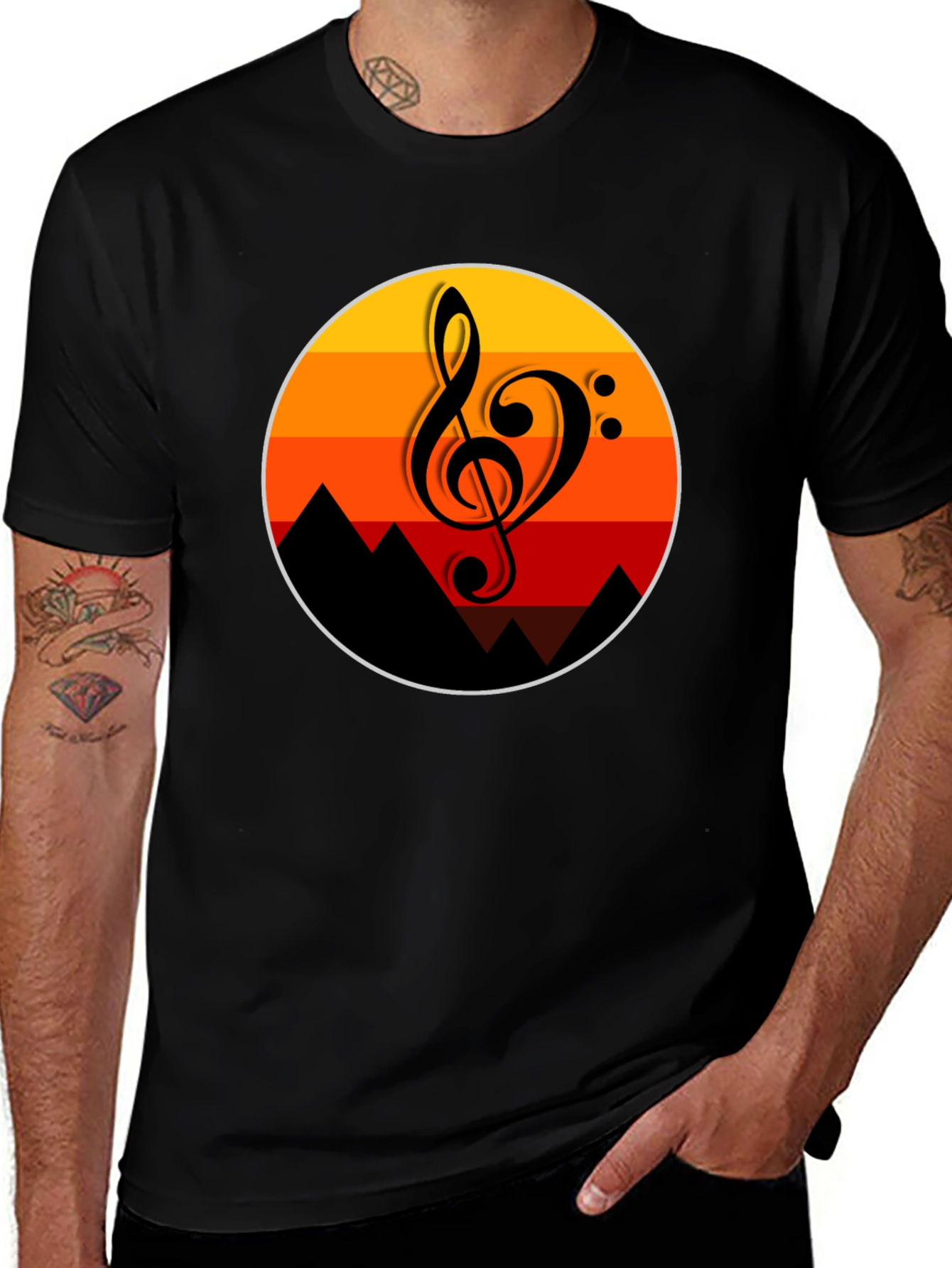 Variant 28 of Sunset Music Note Graphic T-Shirt