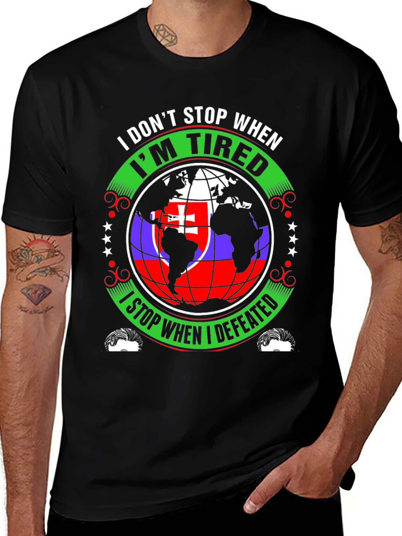 Slovakia Pride T-Shirt - Never Stop When Tired