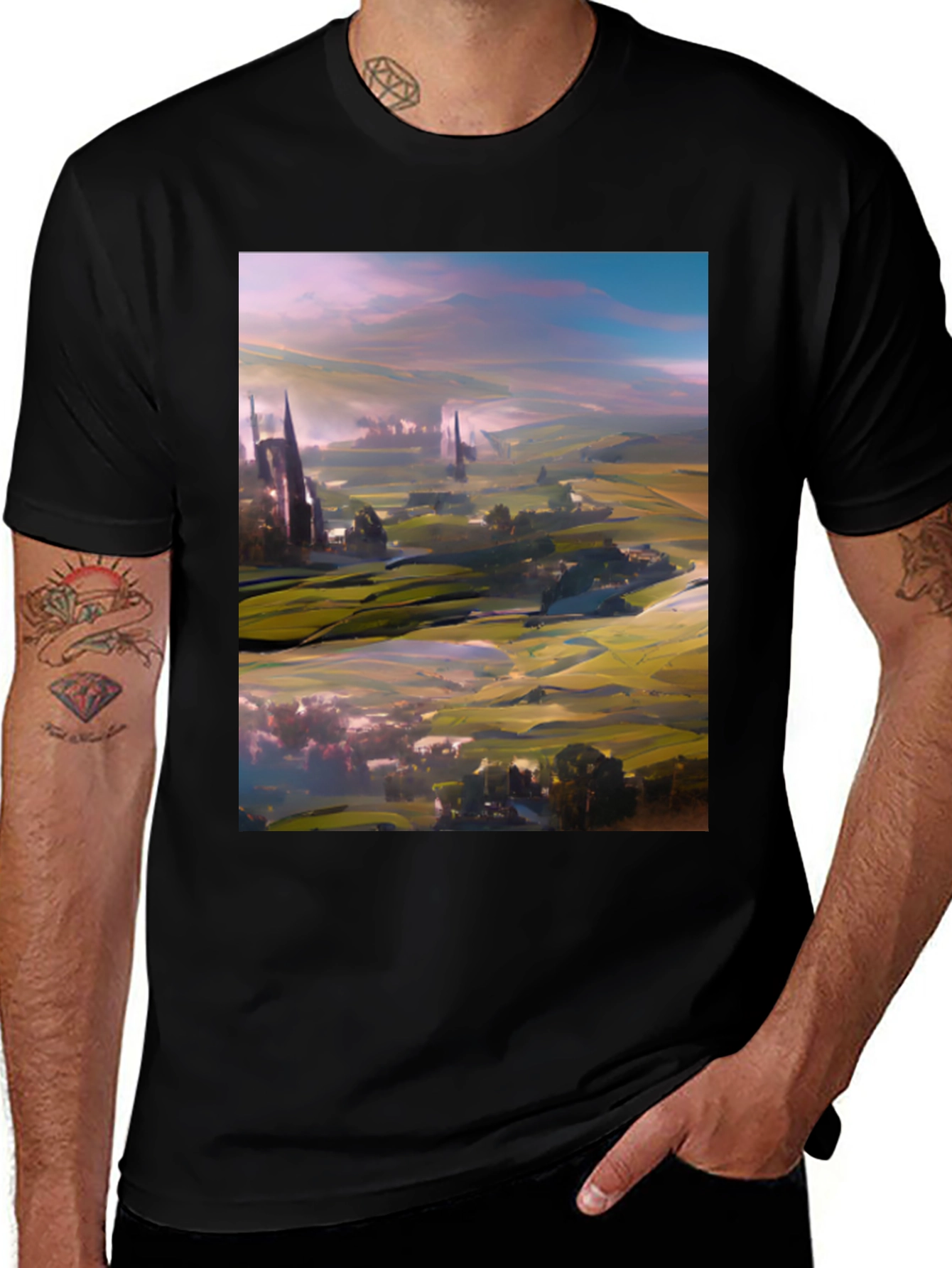 Variant 29 of Abstract Landscape Art T-Shirt