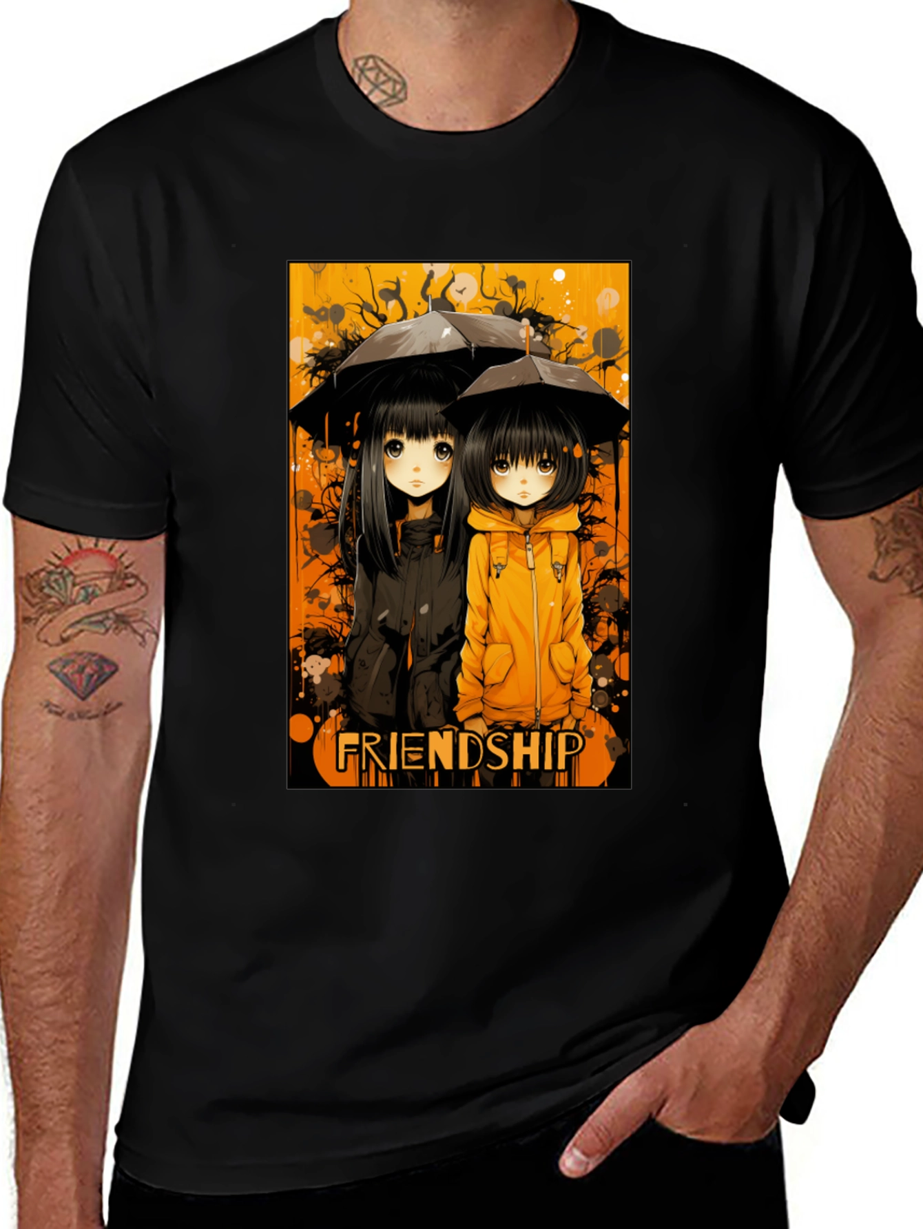 Friendship Anime Style Graphic T-Shirt