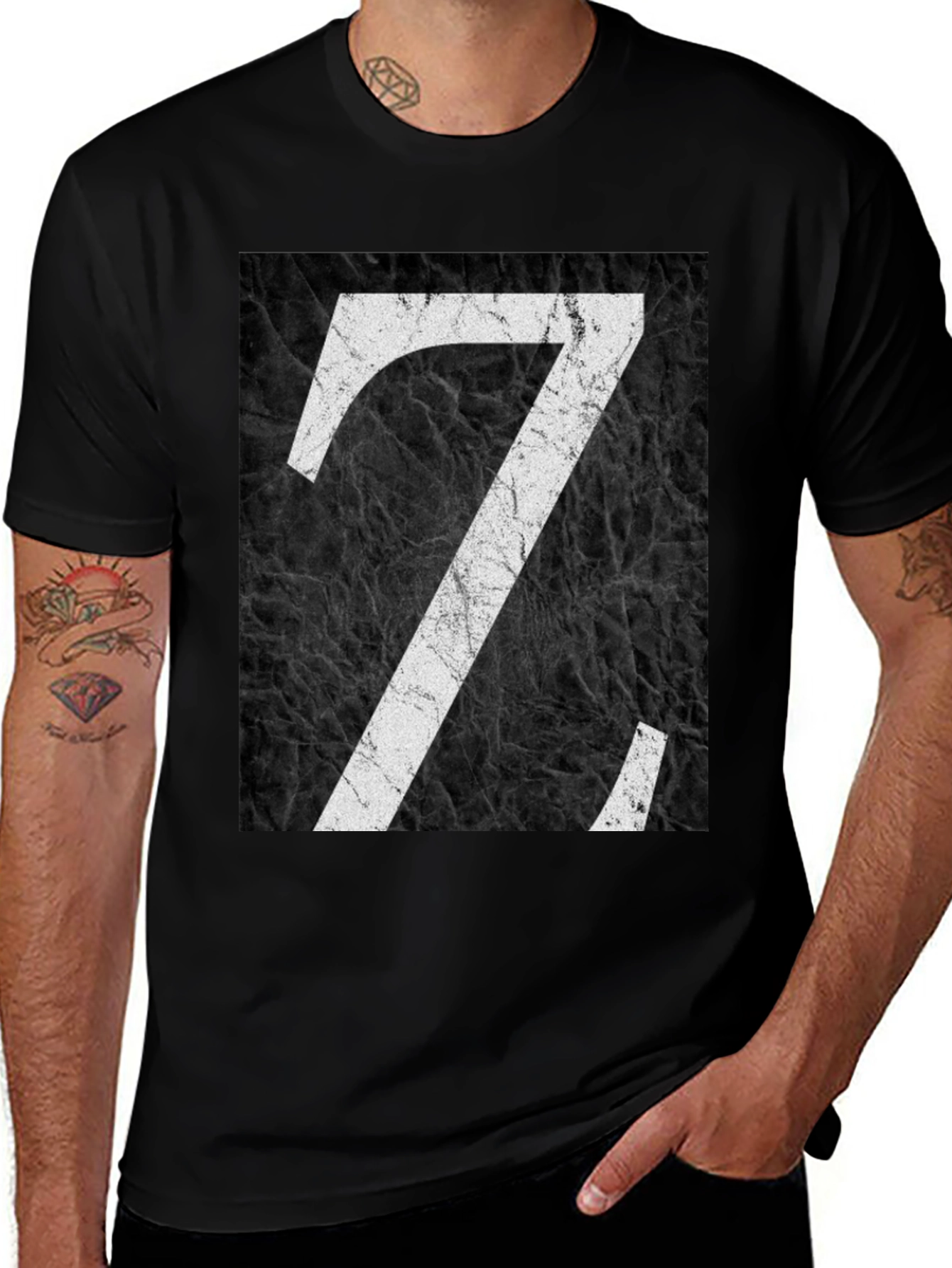 Letter Z Graphic Print Black T-Shirt