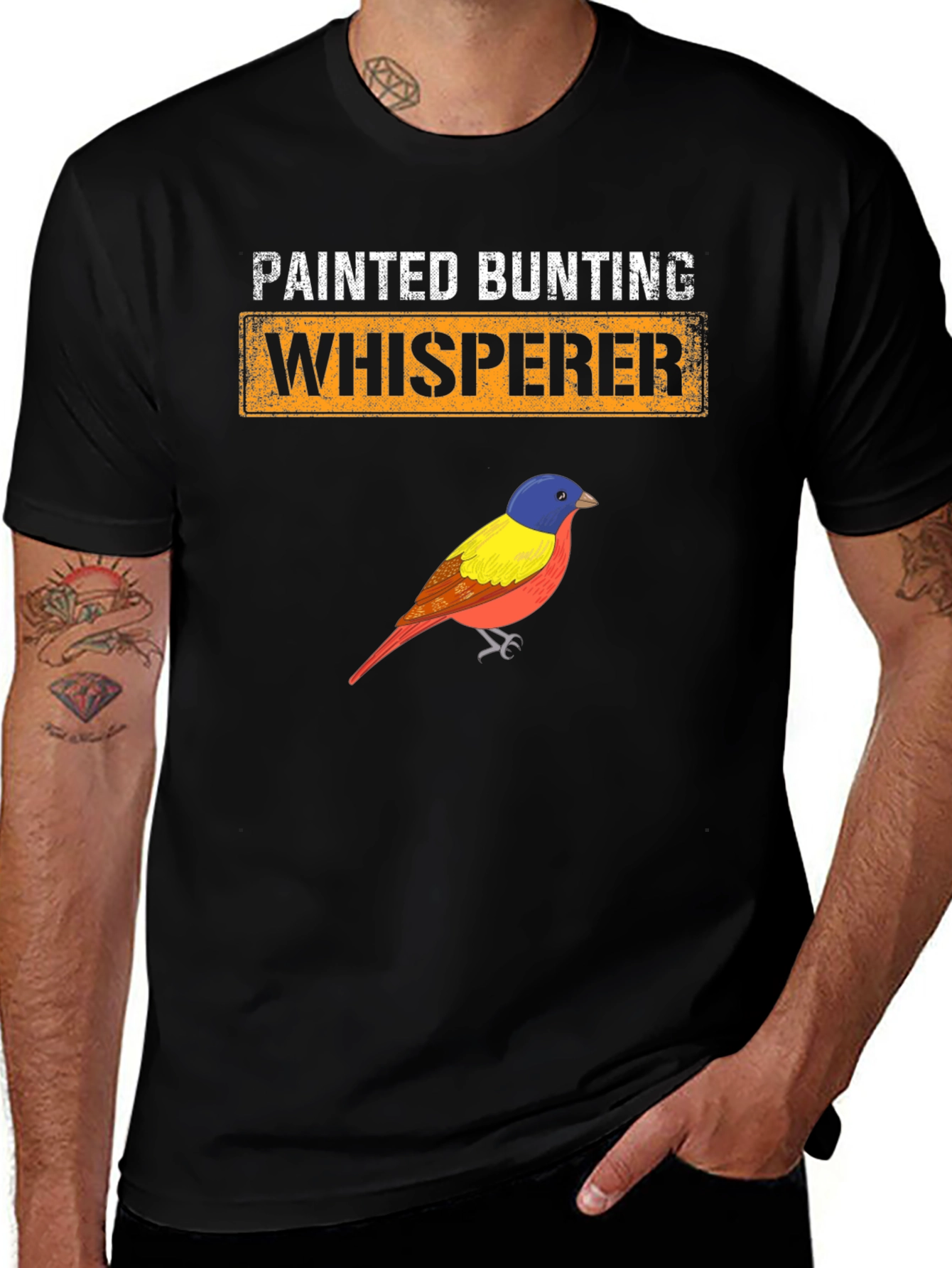 Variant 5 of Painted Bunting Whisperer T-Shirt - Bird Lover Tee