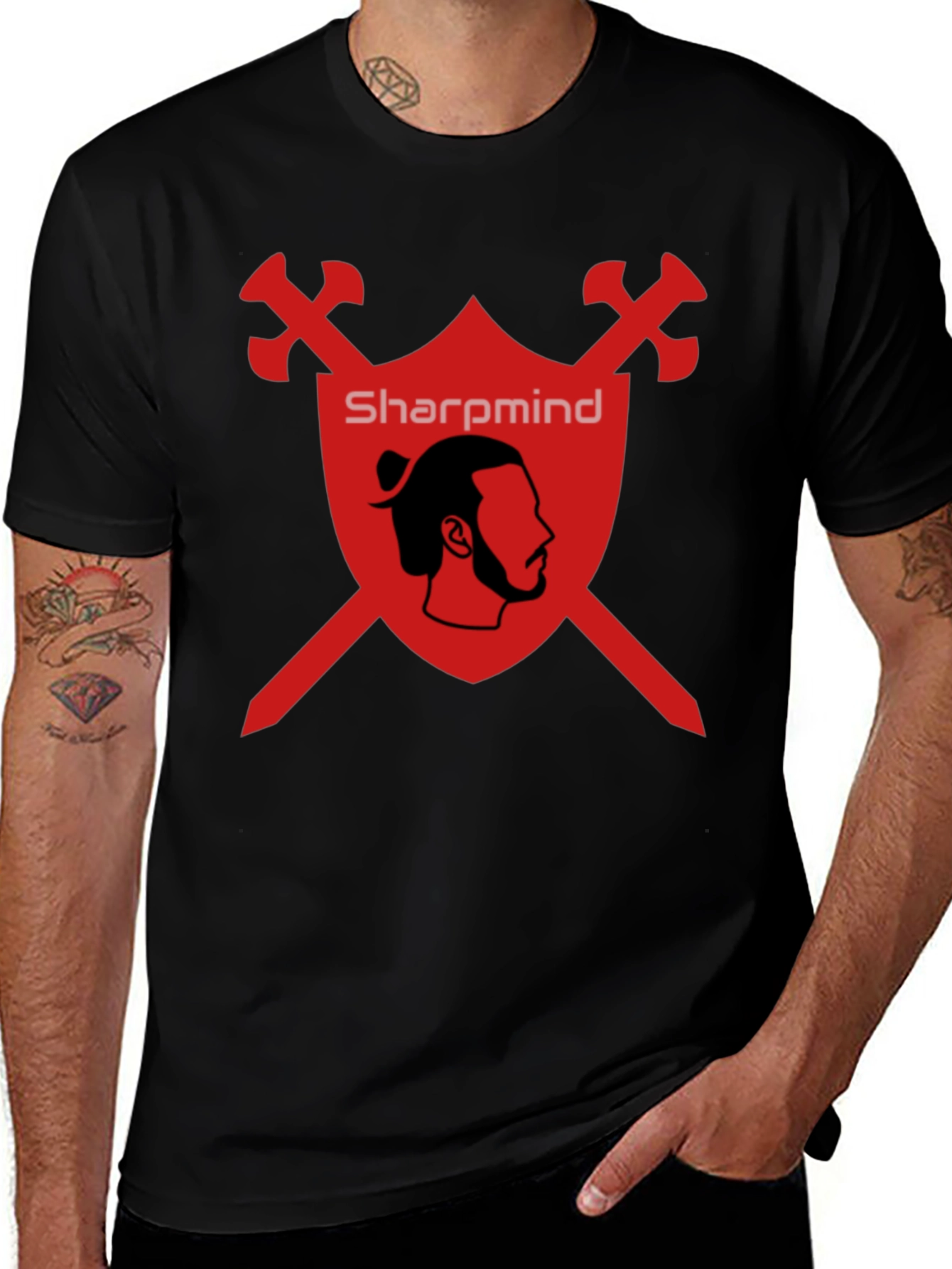 Variant 6 of SharpMind Warrior Graphic Tee - Black