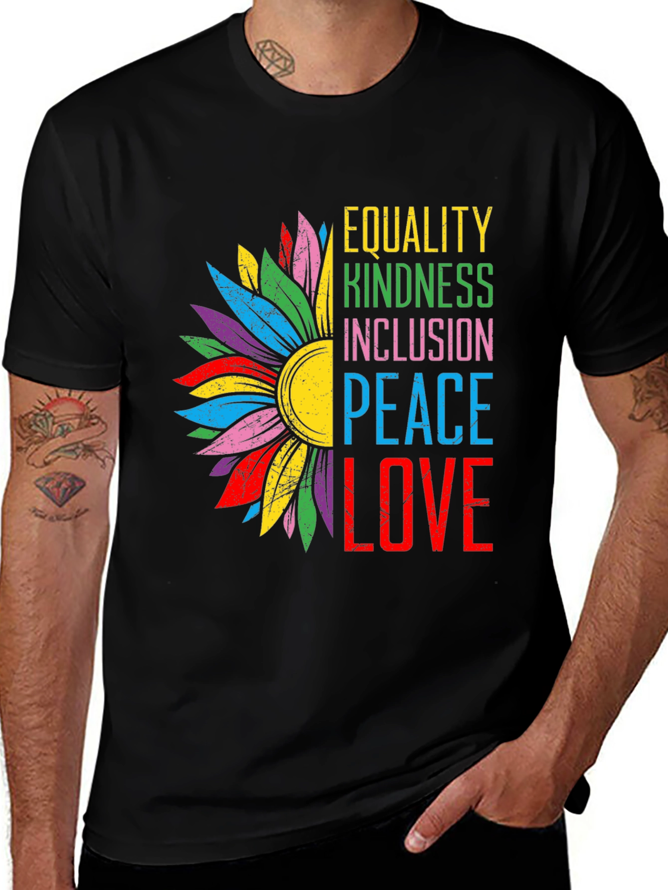 Equality Kindness Peace Love Graphic Tee