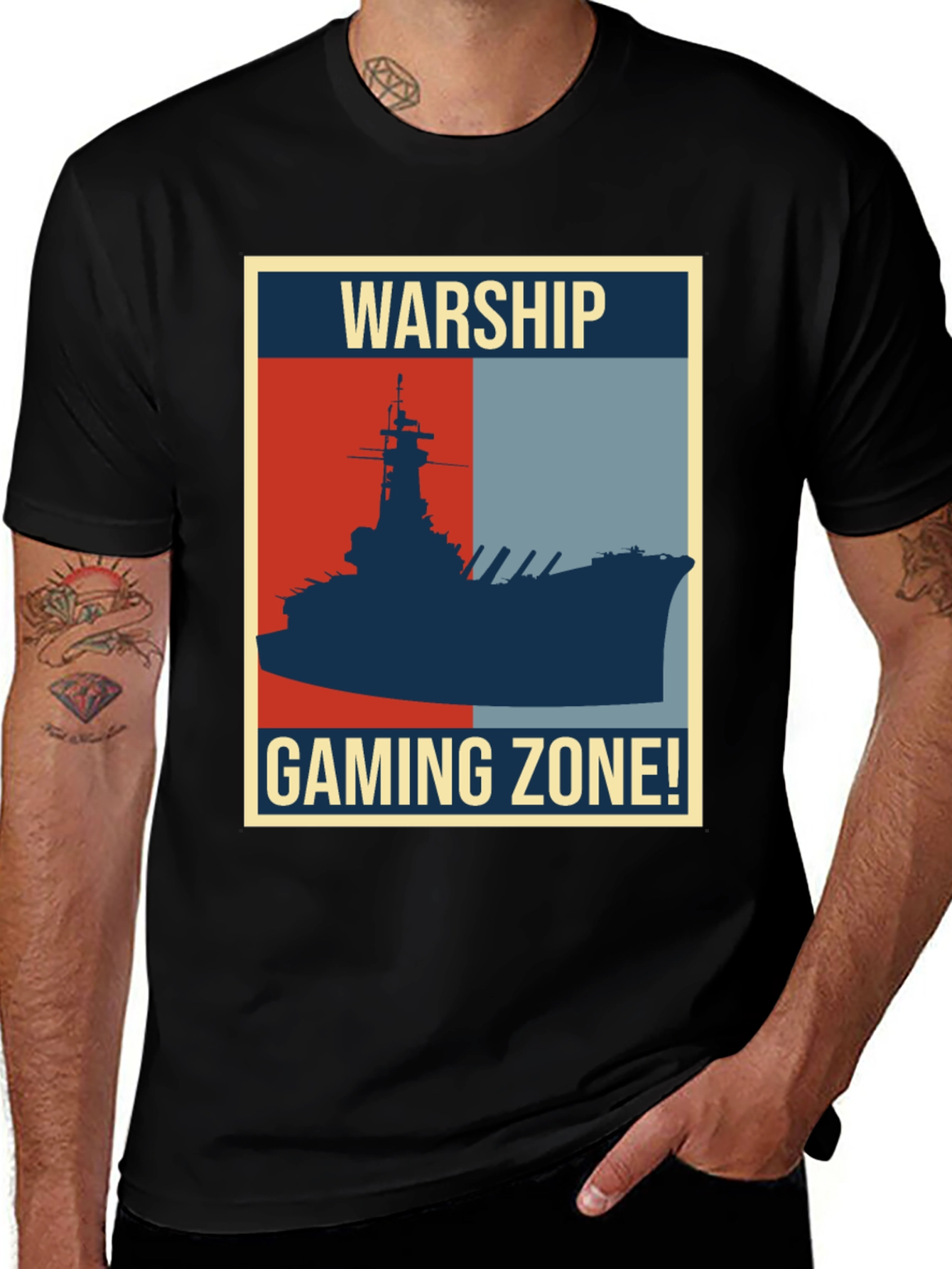 Warship Gaming Zone T-Shirt: Retro Naval Battle Tee