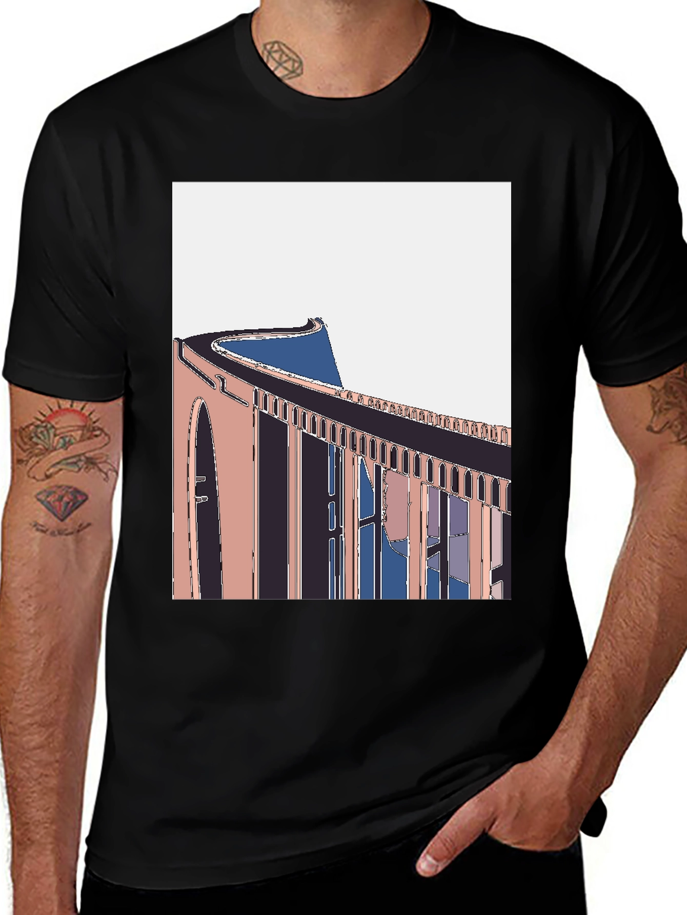 Variant 22 of Abstract Architecture Graphic Tee - Modern Style