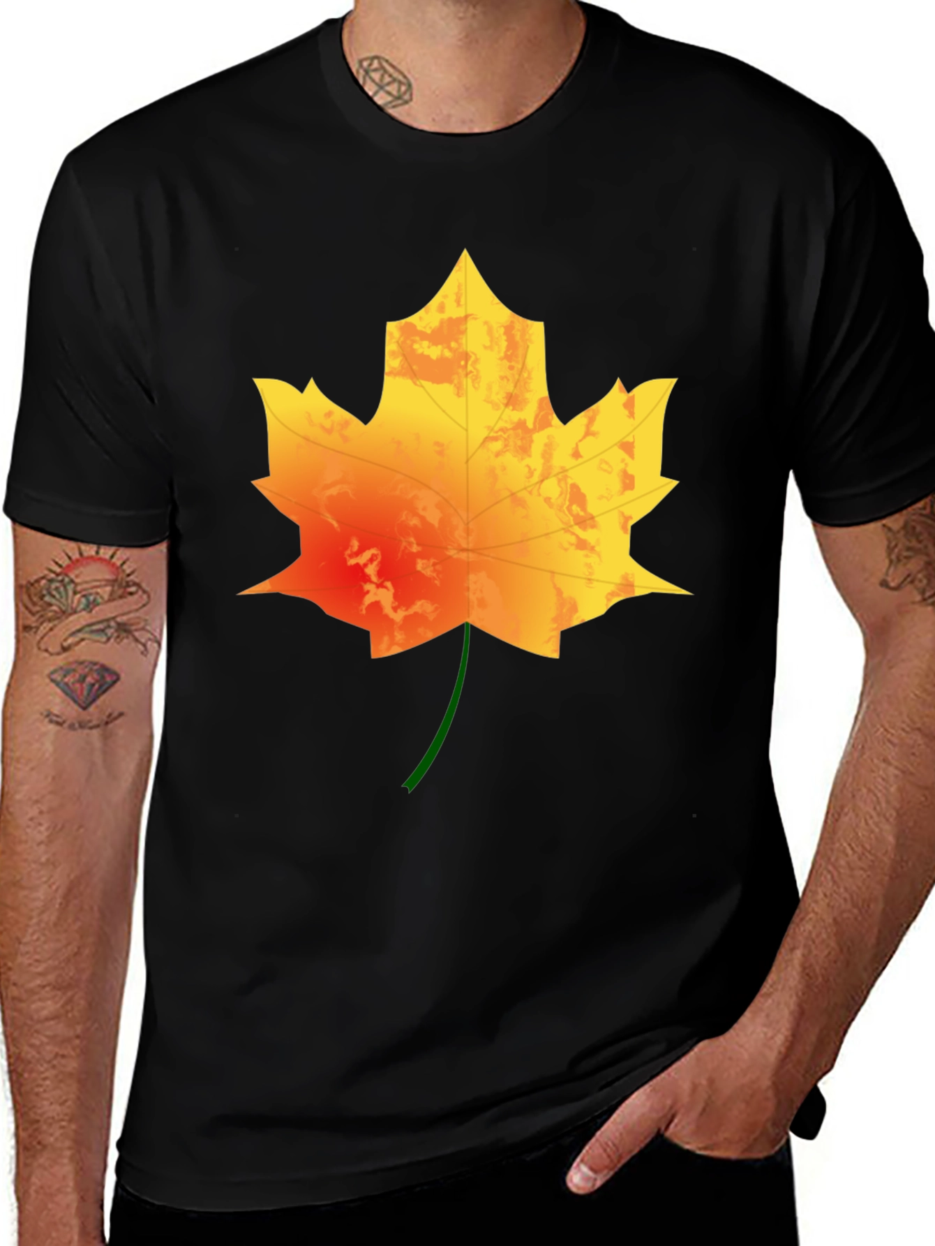 Variant 3 of Maple Leaf Graphic Print Tee - Autumn Style