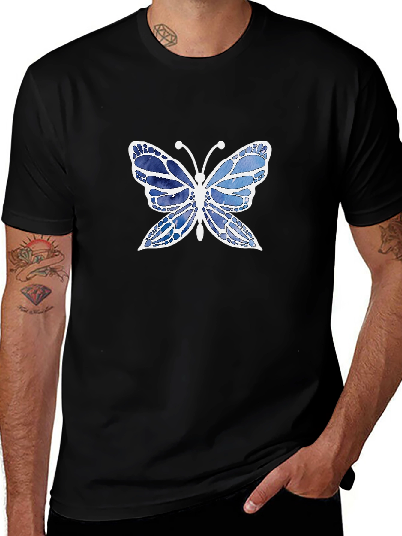 Butterfly Graphic Black T-Shirt
