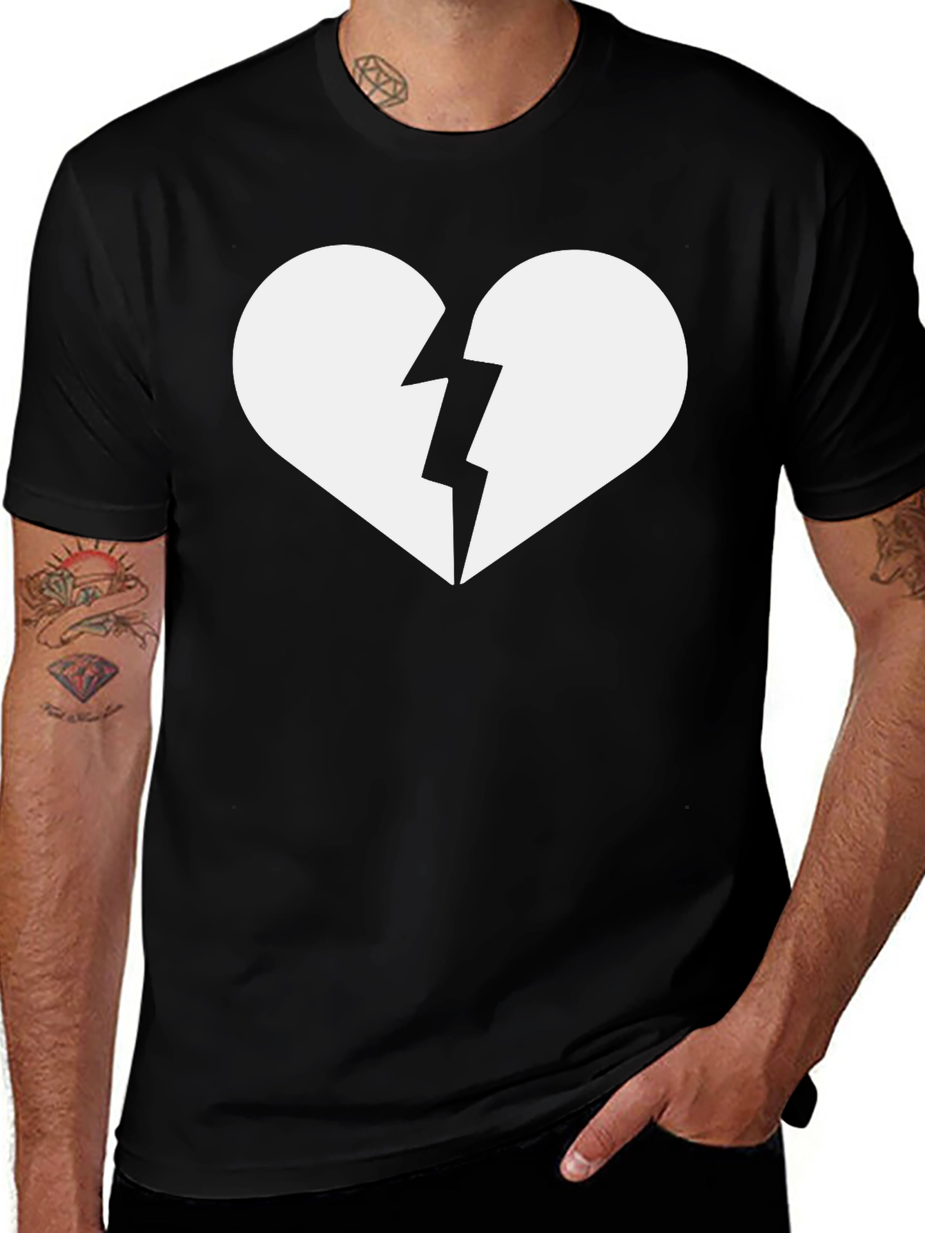 Variant 19 of Broken Heart Graphic T-Shirt - Trendy Casual Tee