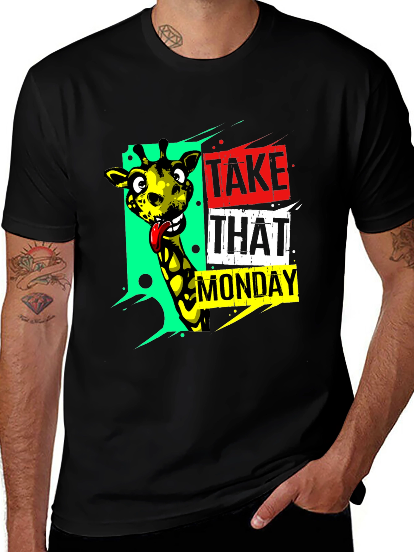 Variant 29 of Funny Giraffe Take That Monday Graphic T-Shirt