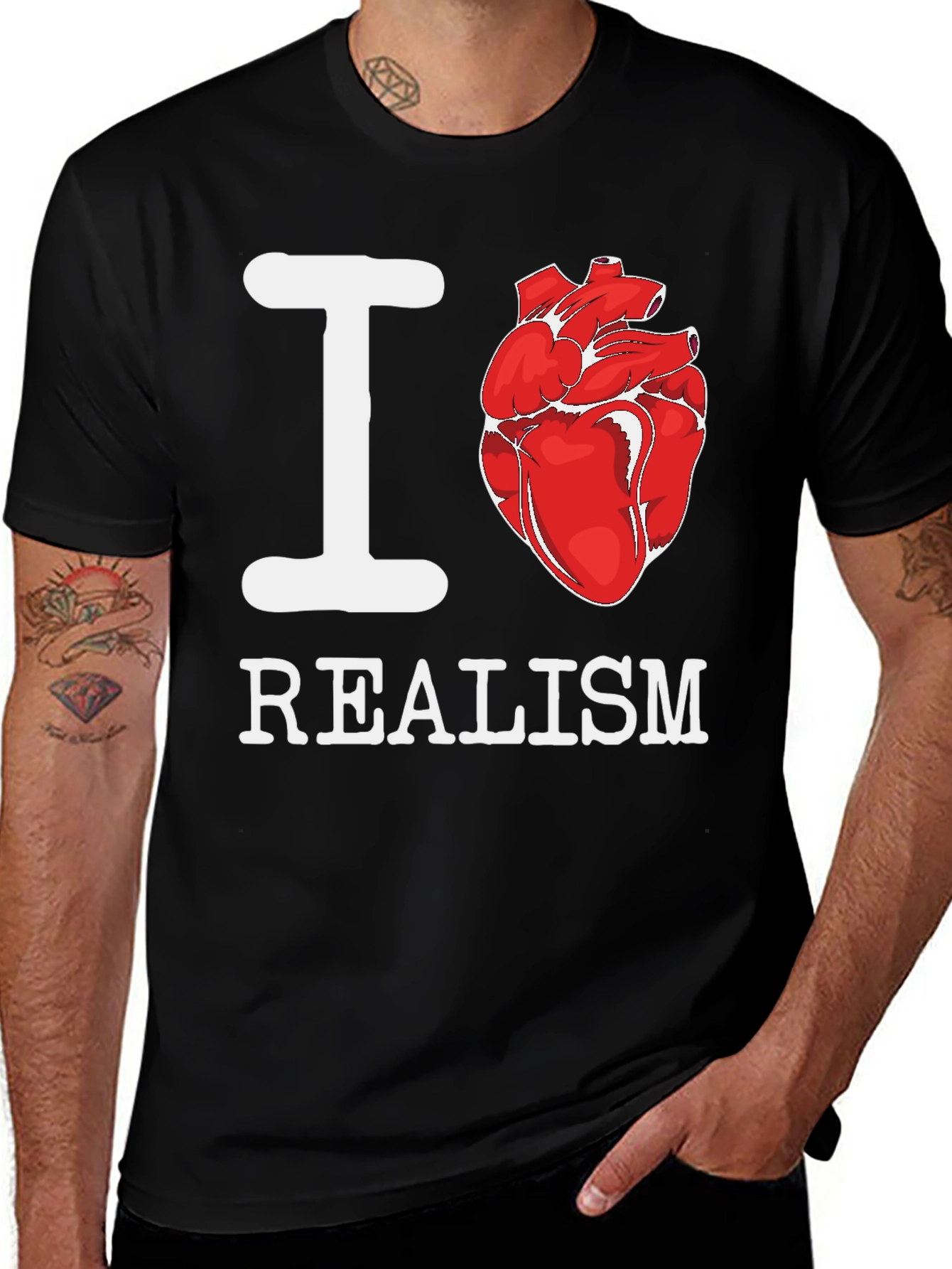 Variant 20 of I Heart Realism T-Shirt - Anatomical Heart Graphic Tee