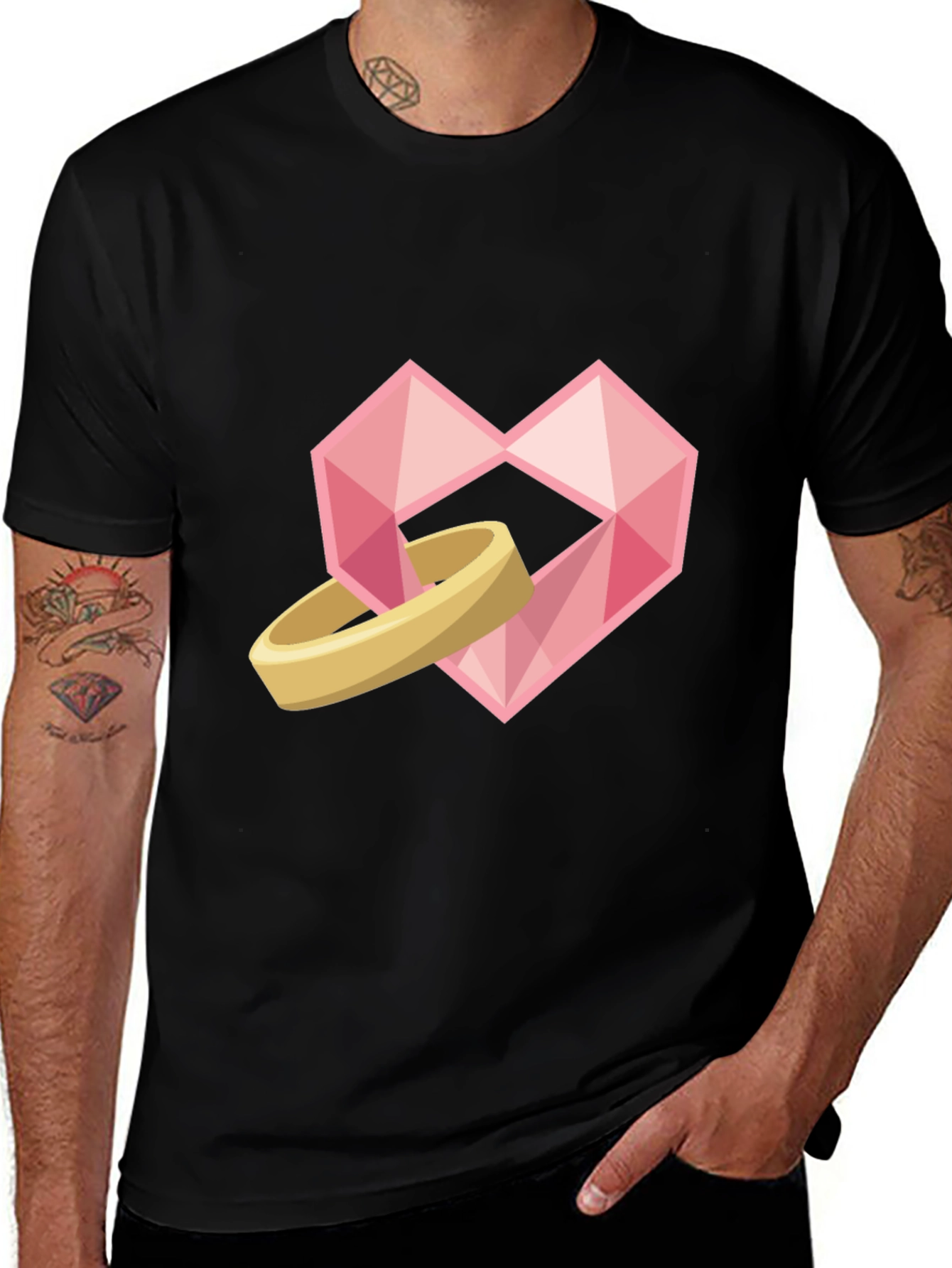 Heart & Ring Graphic Tee - Modern Love Design