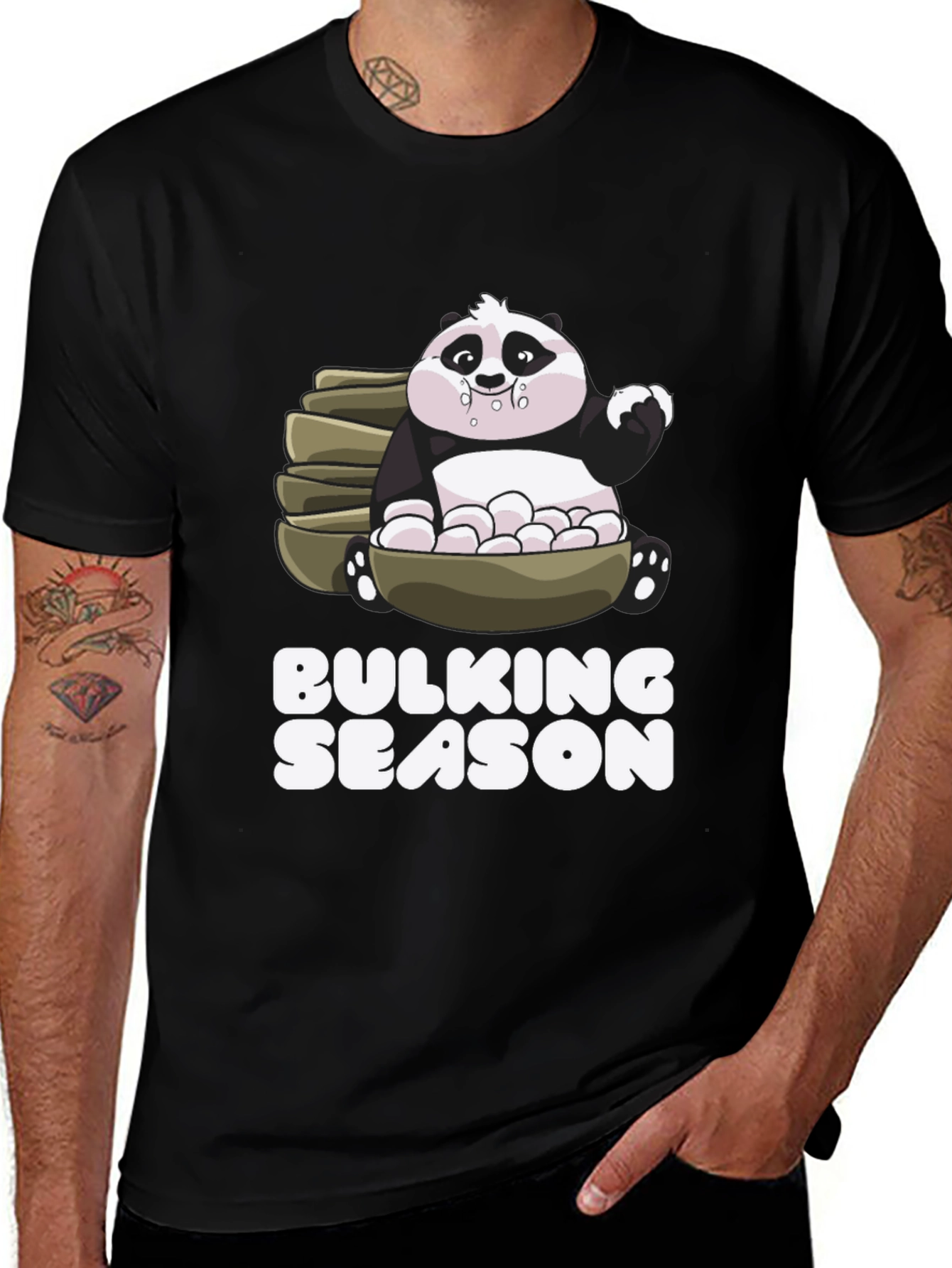 Variant 13 of Bulking Season Panda T-Shirt Funny Gym Workout Tee