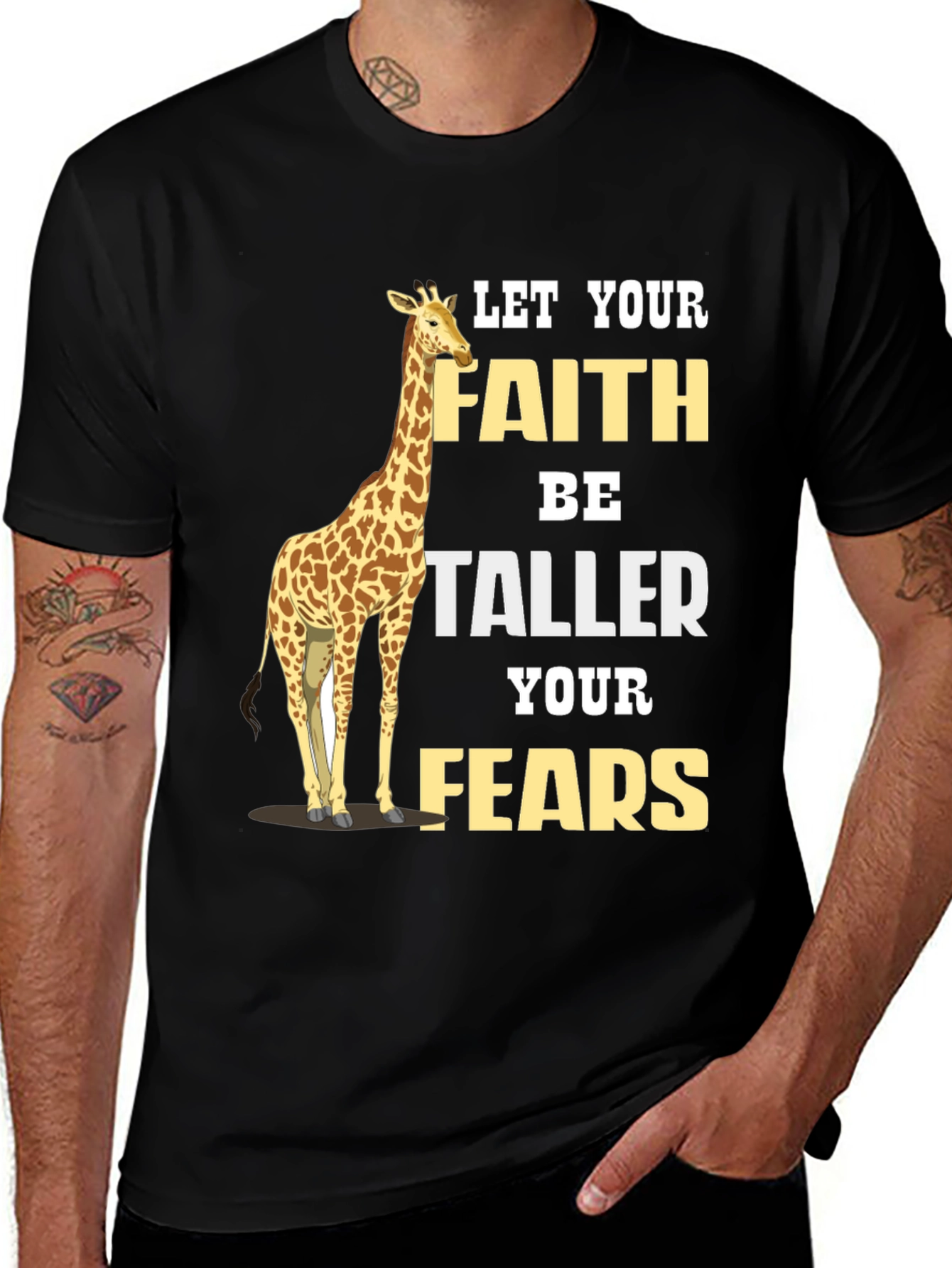 Variant 21 of Faith Taller Than Fears Giraffe Graphic Tee
