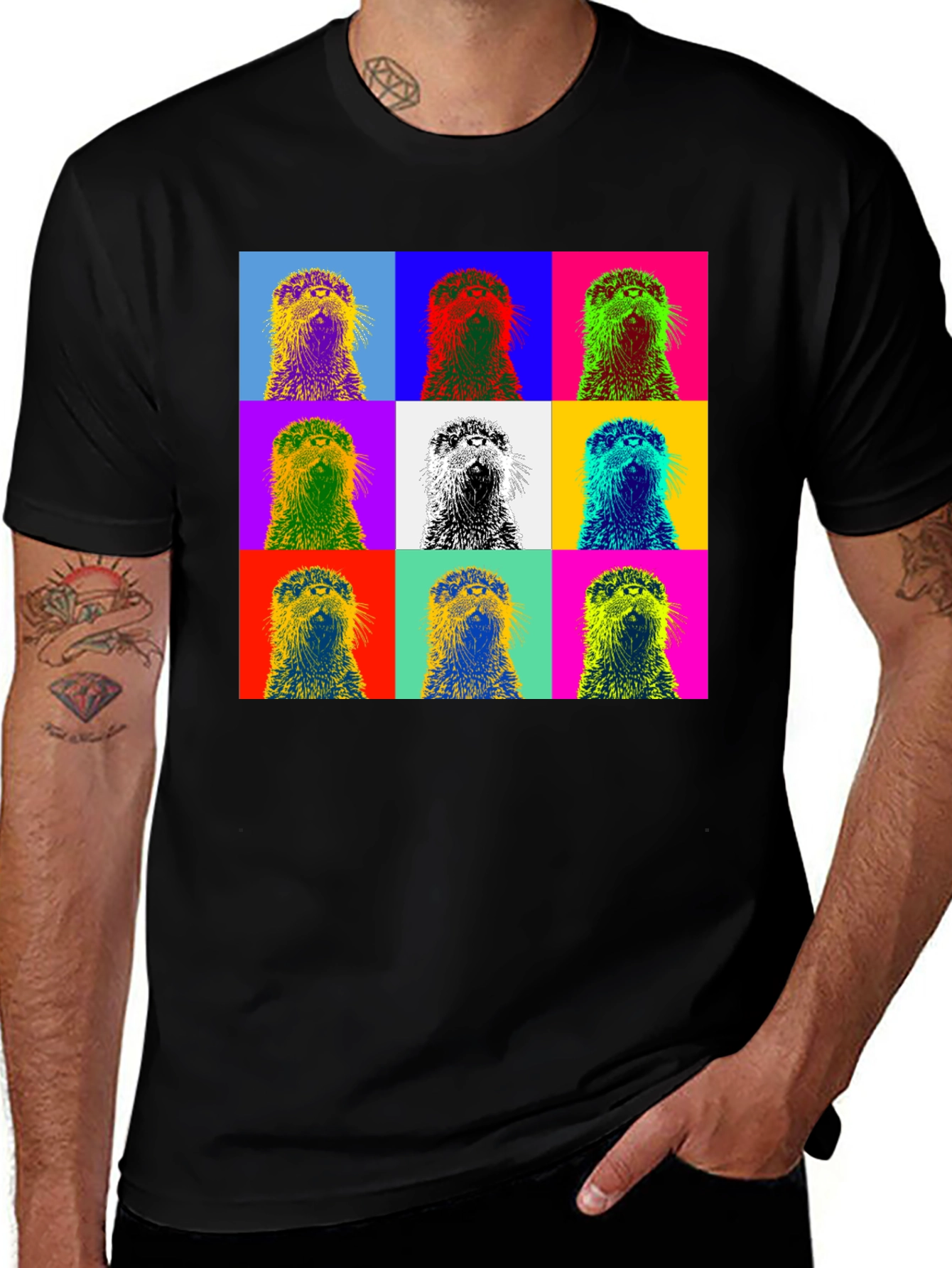 Variant 11 of Pop Art Otter T-Shirt - Unique Graphic Tee