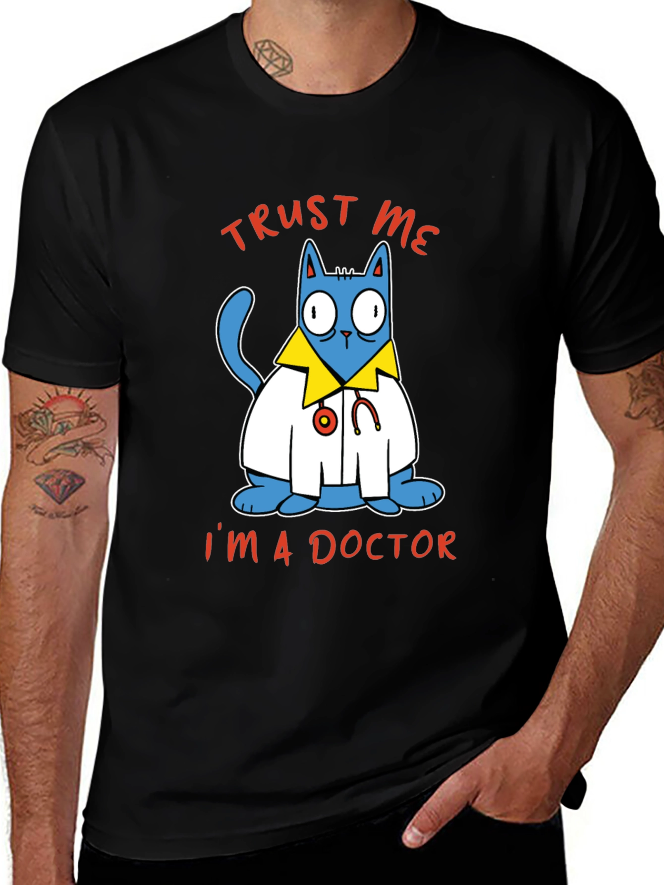 Variant 14 of Trust Me I'm A Doctor Cat Graphic Tee