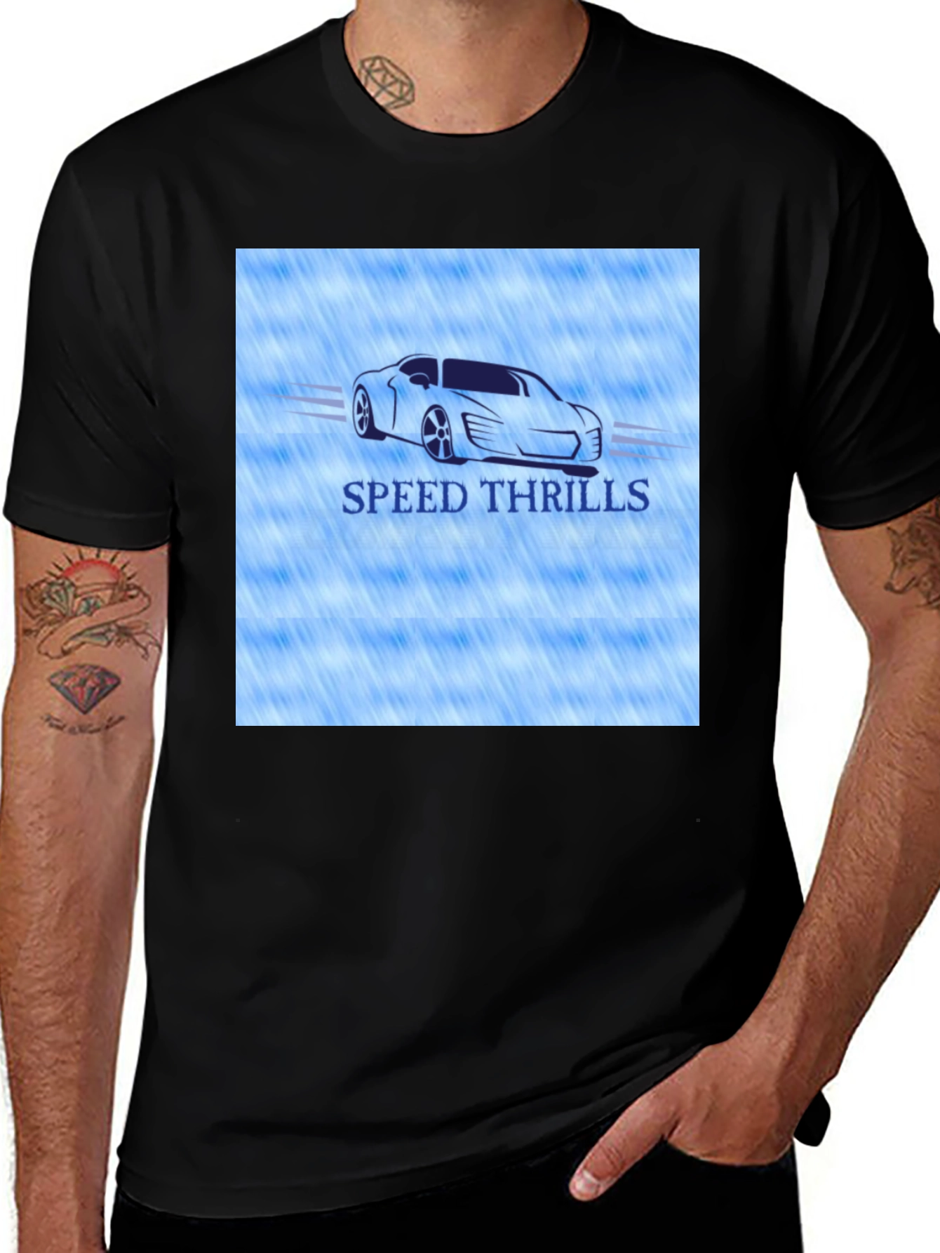 Variant 23 of Speed Thrills Graphic Tee - Black