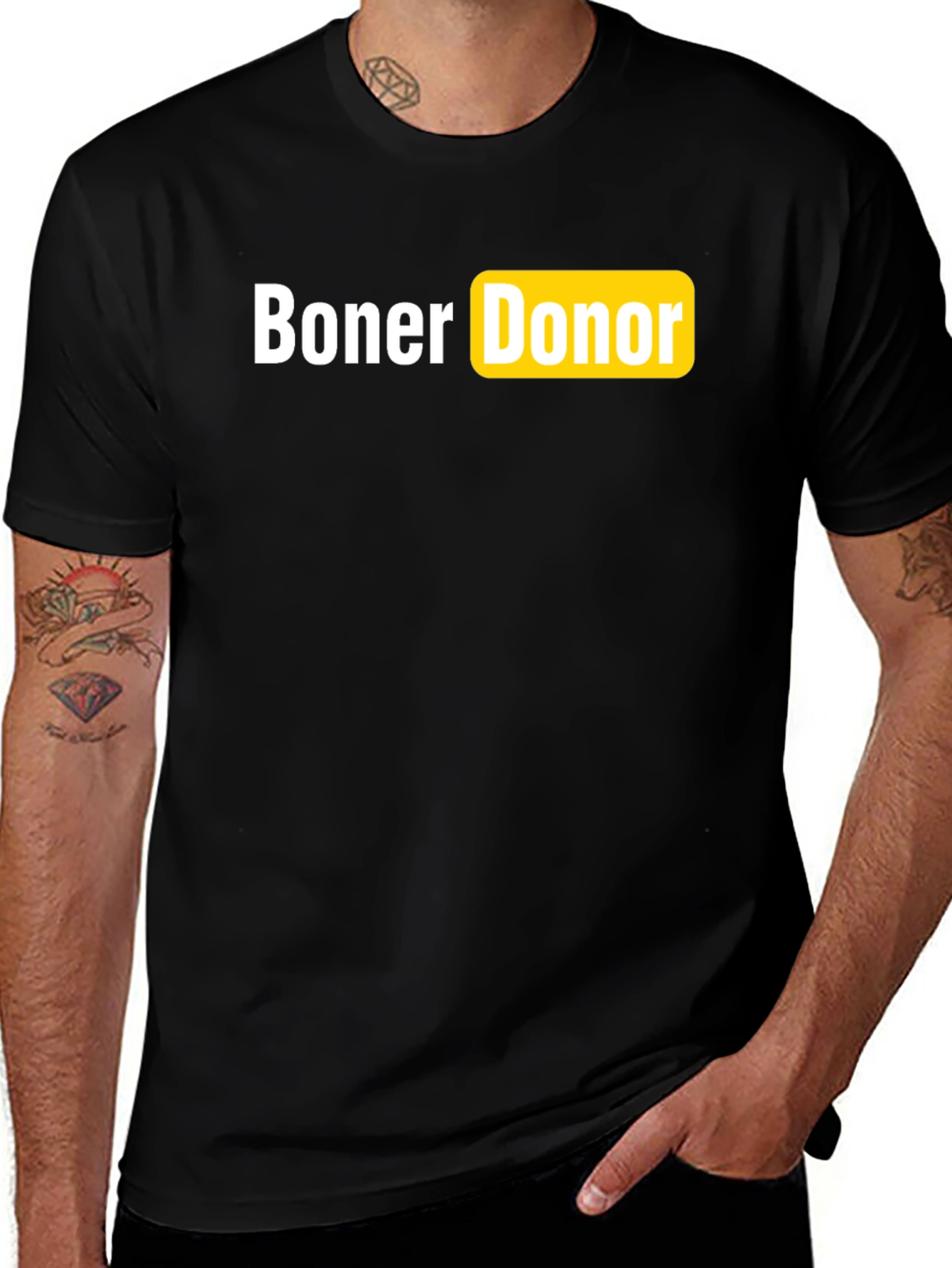Variant 19 of Boner Donor Black T-Shirt