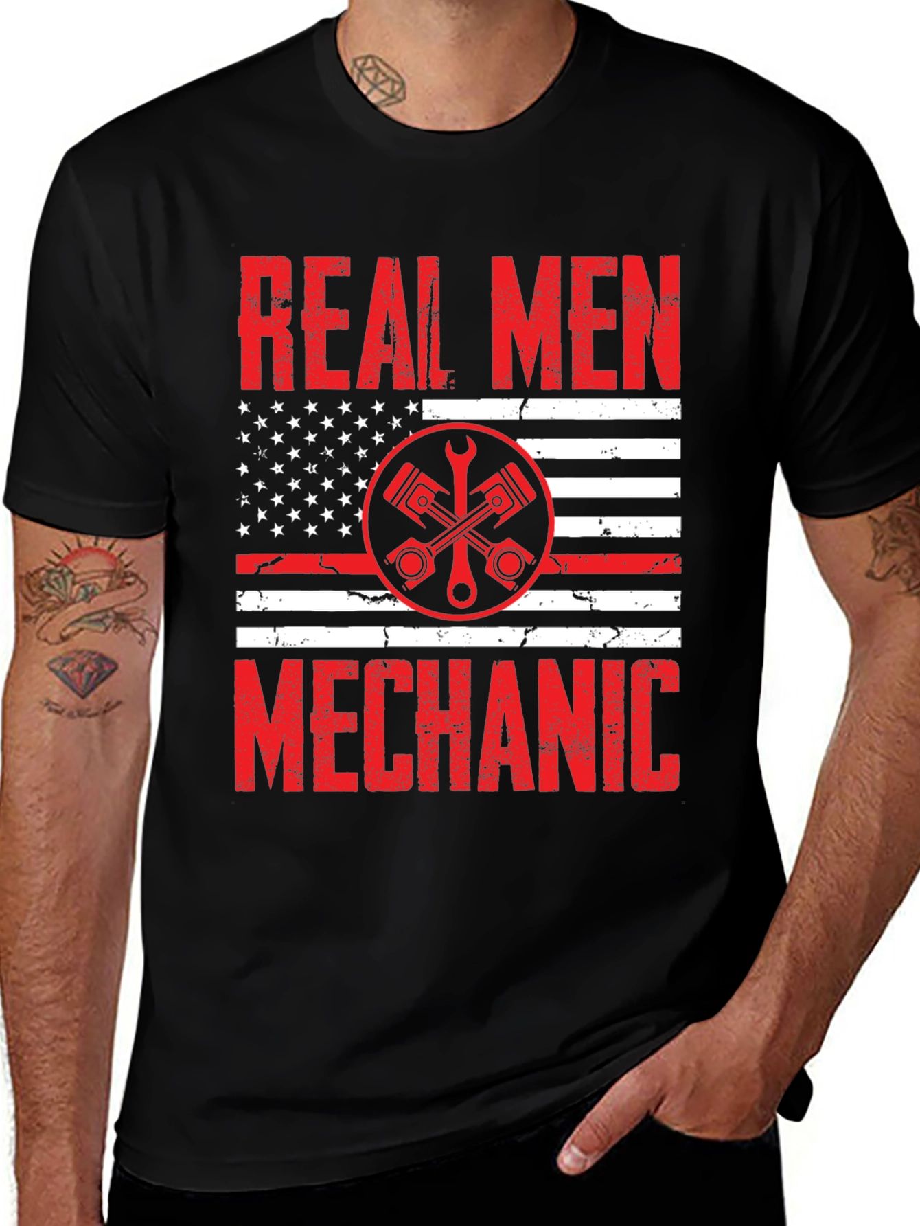 Variant 16 of Real Men Mechanic T-Shirt