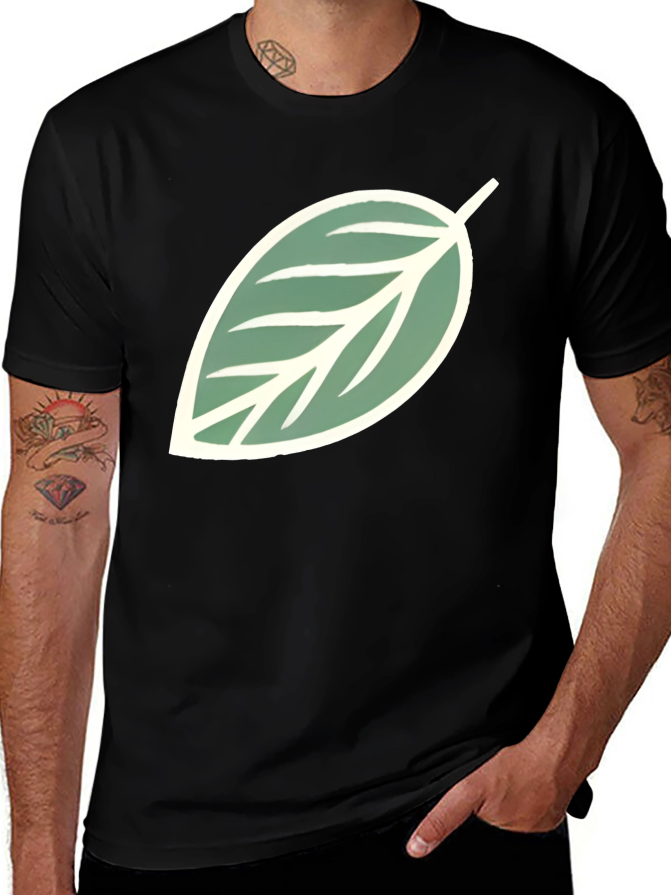Variant 19 of Leaf Graphic Tee - Casual Style