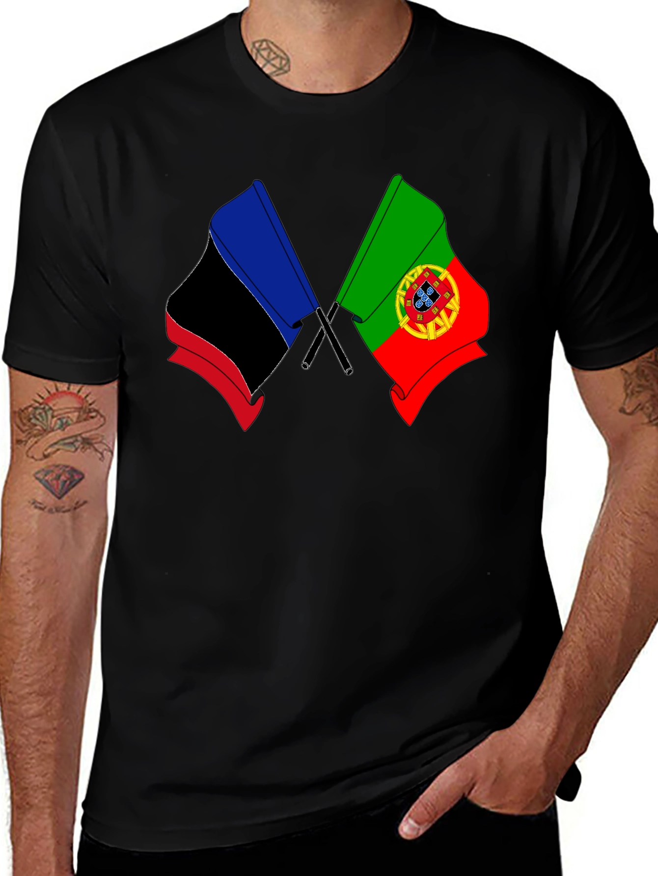 Variant 21 of Portugal and DNR Flag Graphic Tee