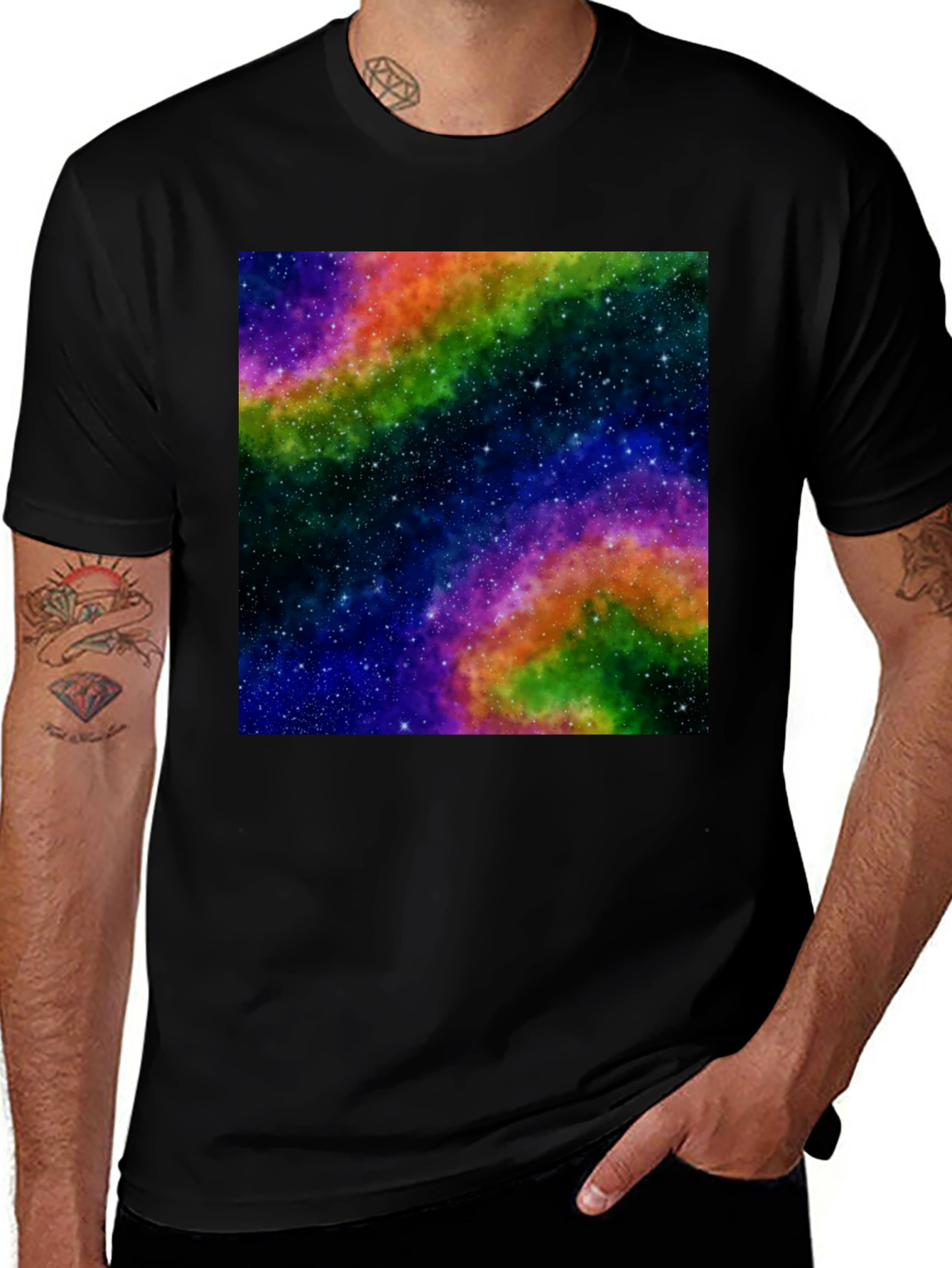 Variant 7 of Galaxy Print Black T-Shirt
